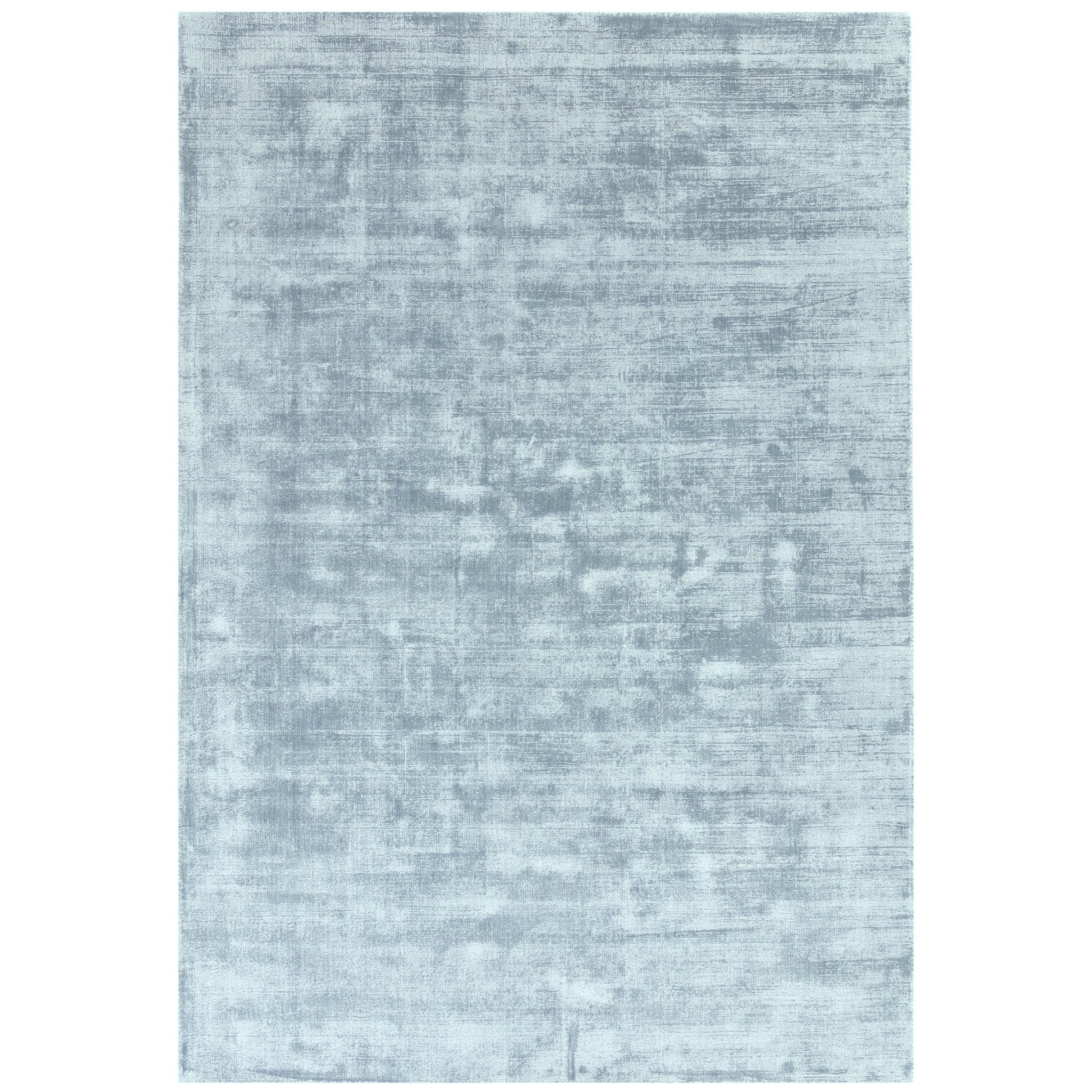 Luxury handwoven viscose rug, in sky blue colour, with a tip sheared finish giving a vintage effect. Size - Large   Pile Height: 7mm    Dimensions: 2000 x 2900 mm   100% Viscose    Hand Woven in India   Delivery: 5-7 days