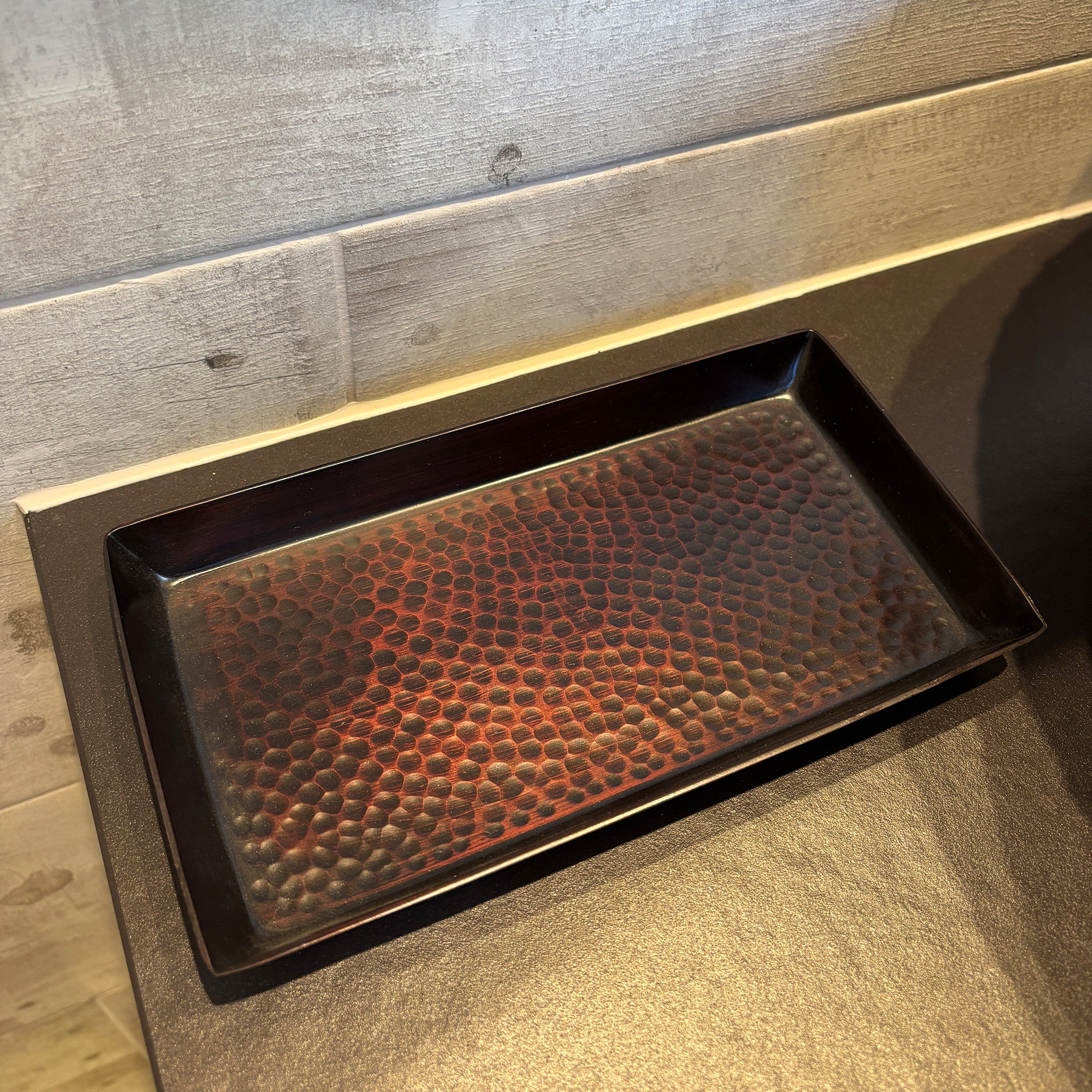 Hammered Pattern Dark Bronze Tray