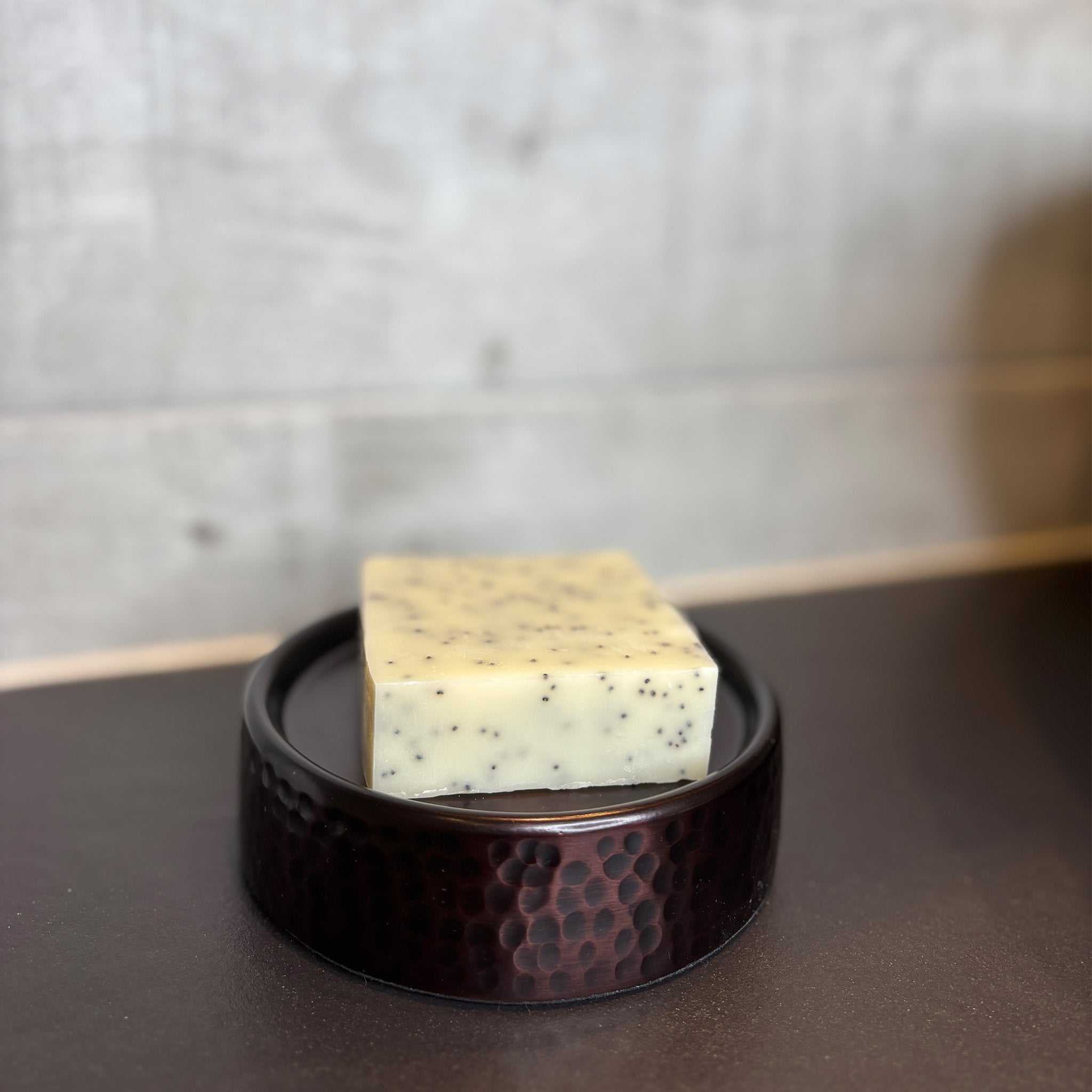 Hammered Pattern Dark Bronze Soap Dish