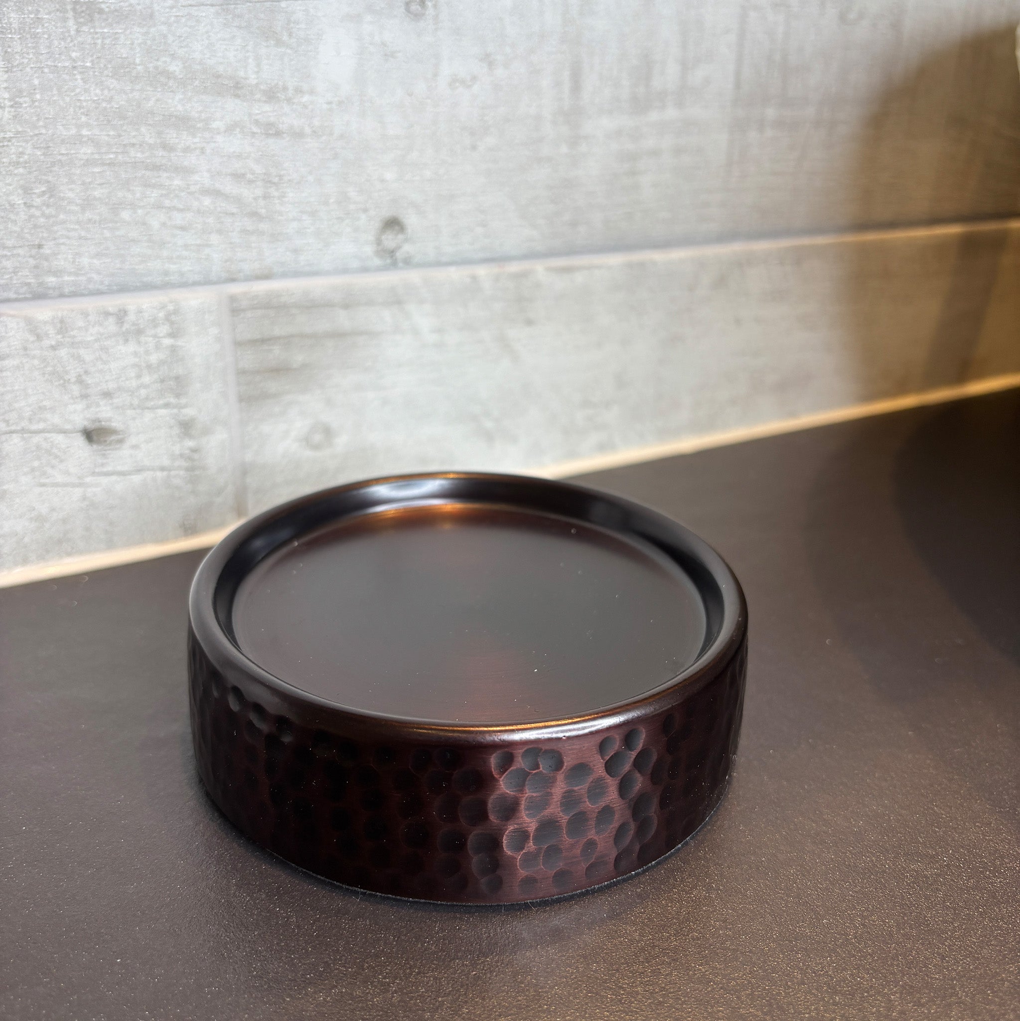 Hammered Pattern Dark Bronze Soap Dish
