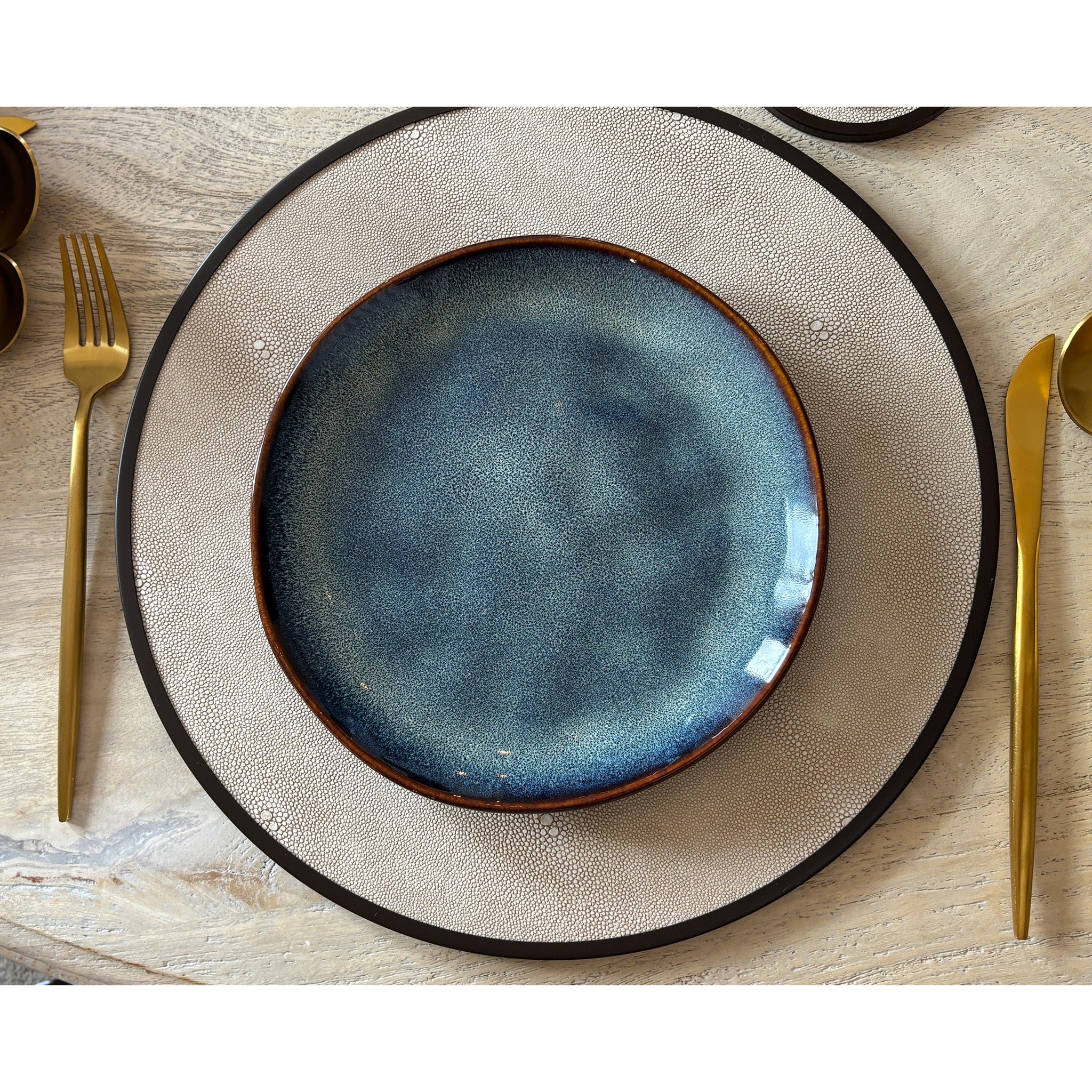 Stoneware Blue Side Plates - Set of 4