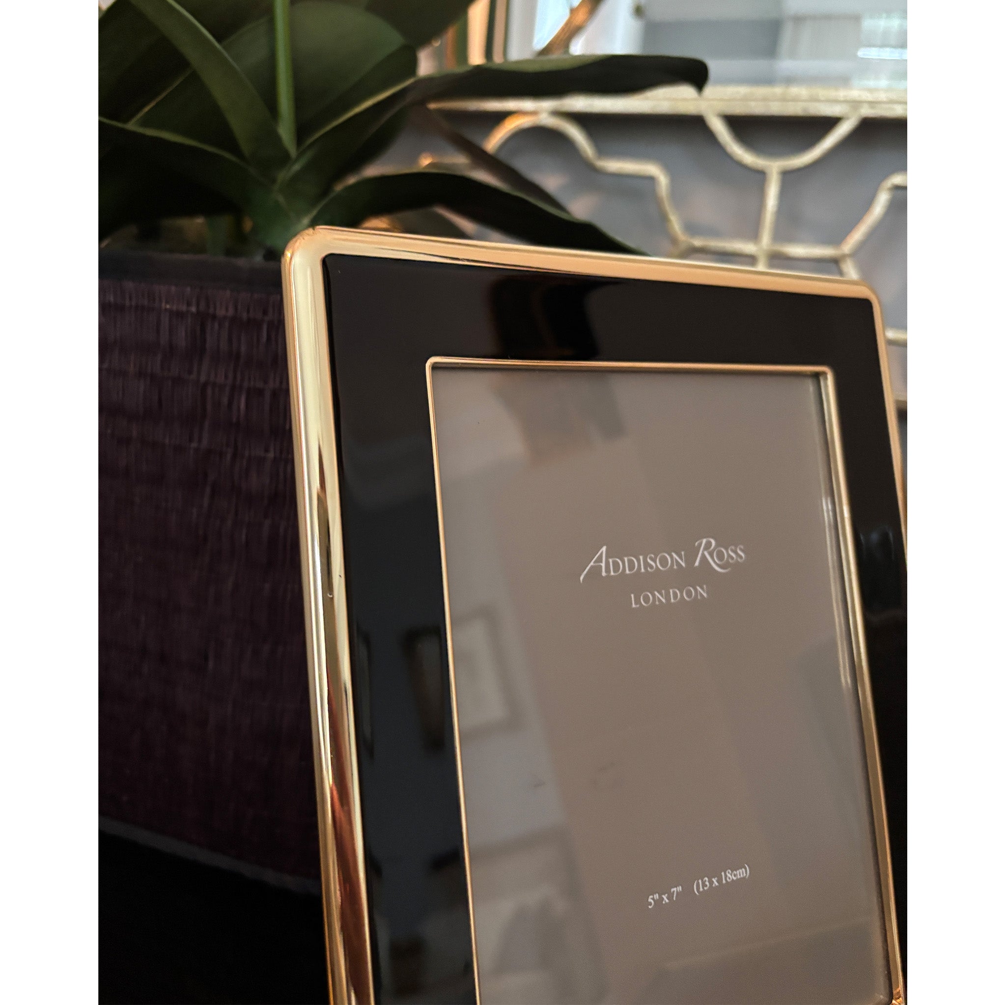 Enamel Black and Gold Photo Frame