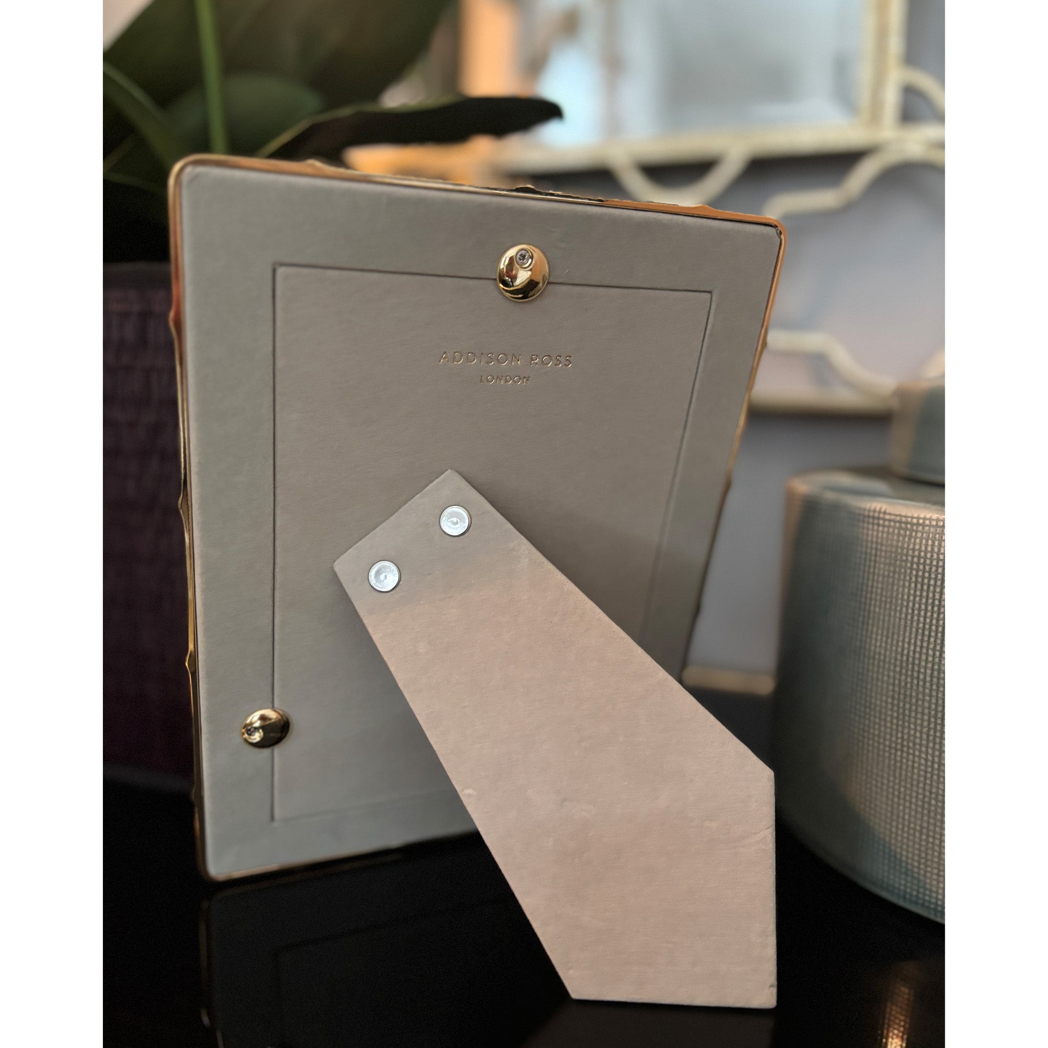 Enamel Gold and Grey Bamboo Photo Frame