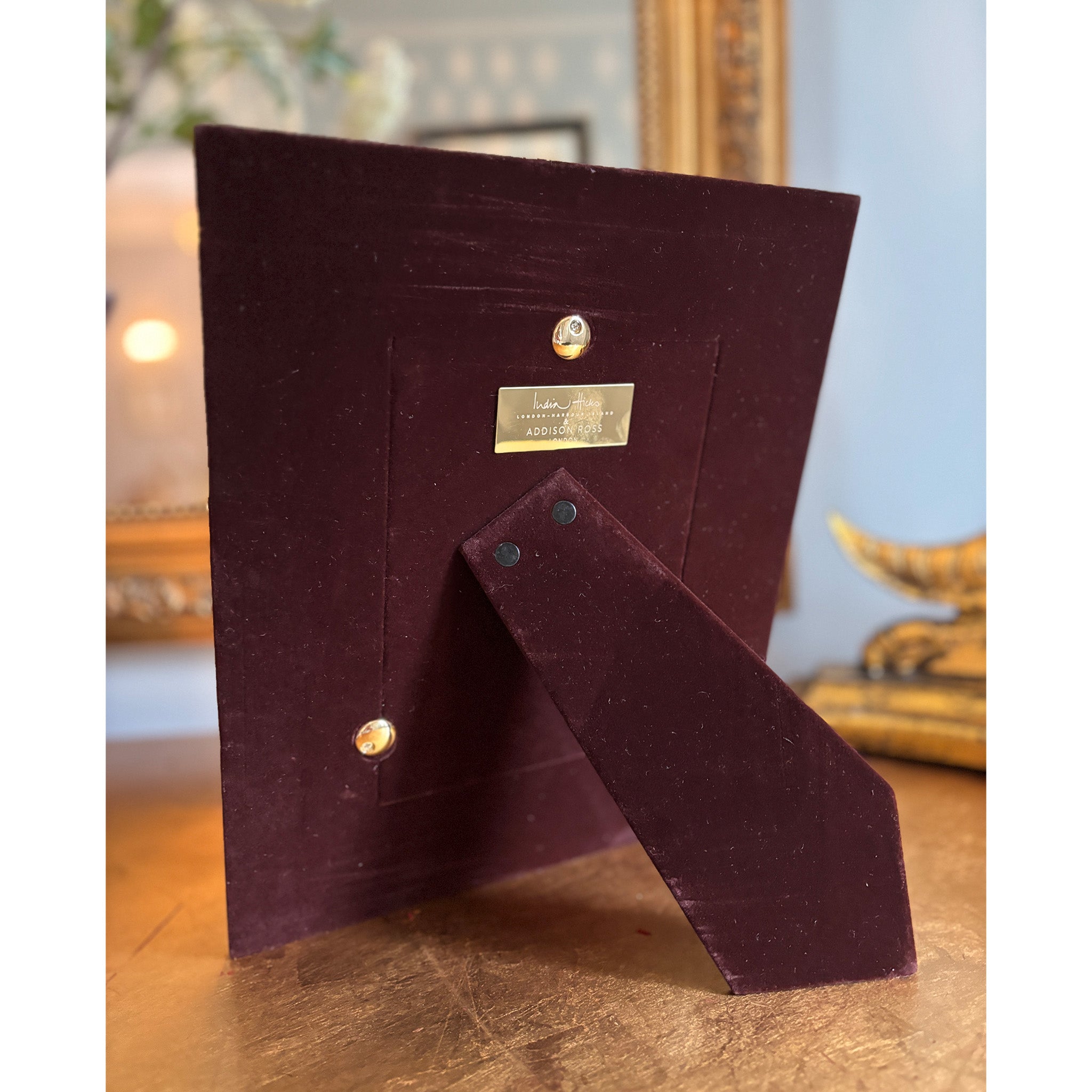 India Hicks Brown Geometric Fabric Photo Frame