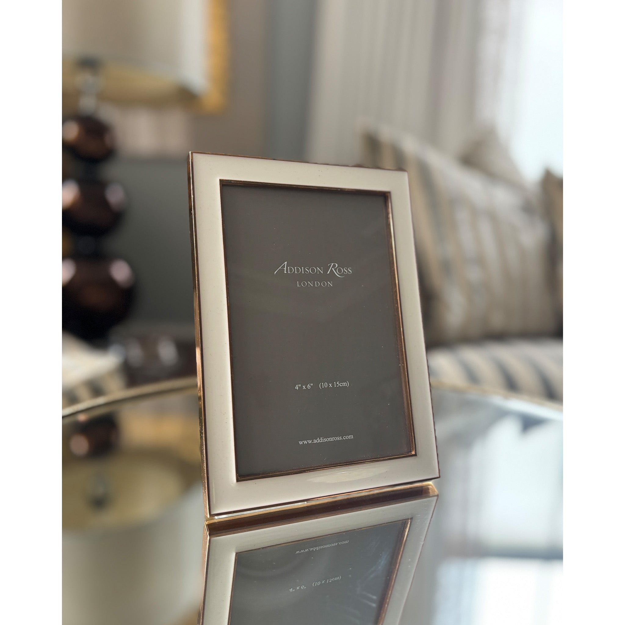 Enamel and Gold Plated Photo Frame in White