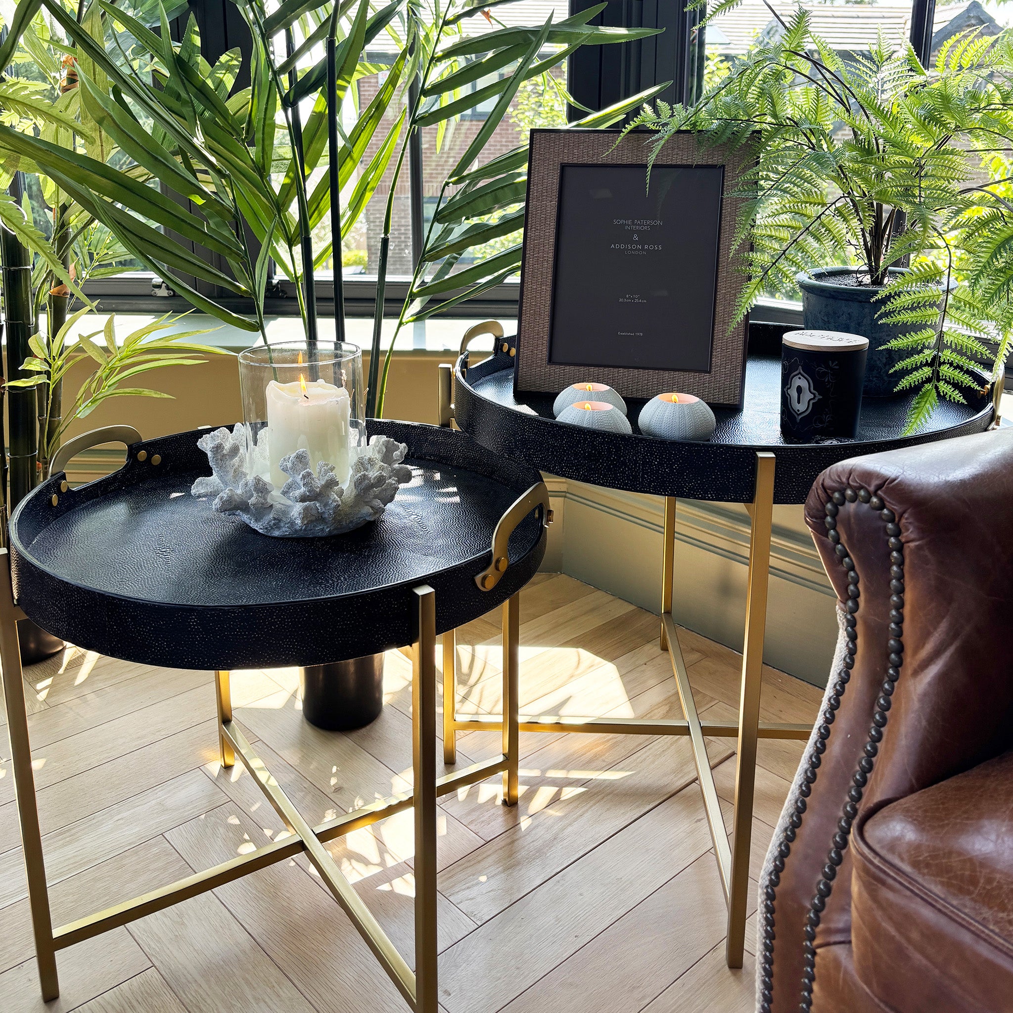 Shagreen Tray Table Duo