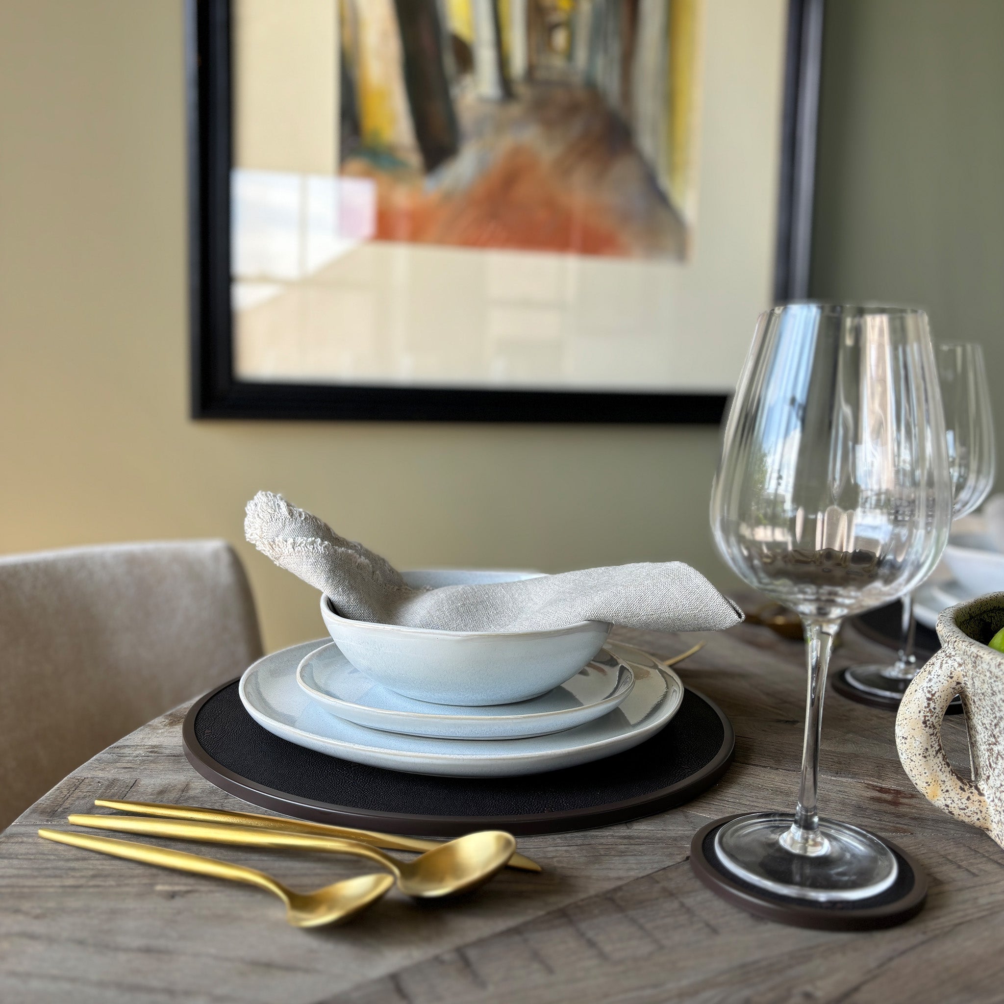 Ribbed White Wine glasses - Set of 4