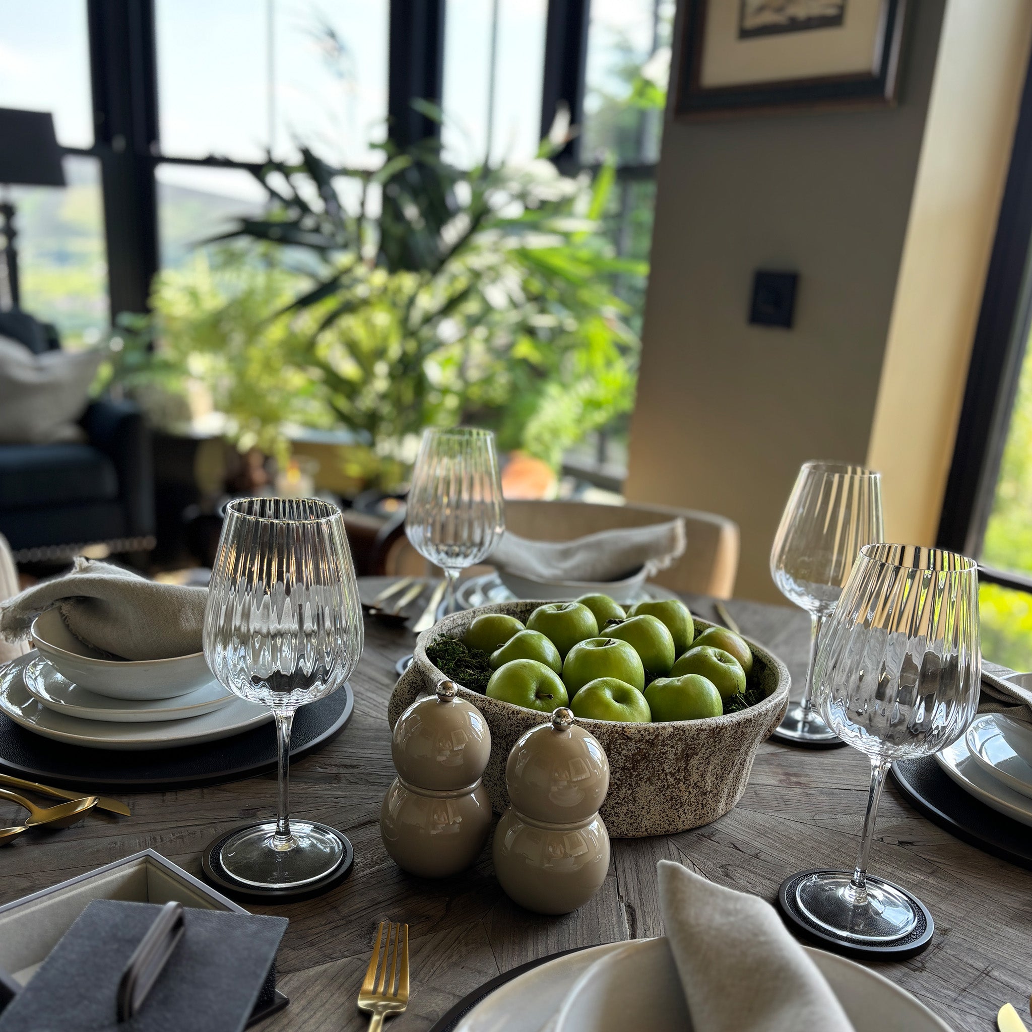 Ribbed White Wine glasses - Set of 4