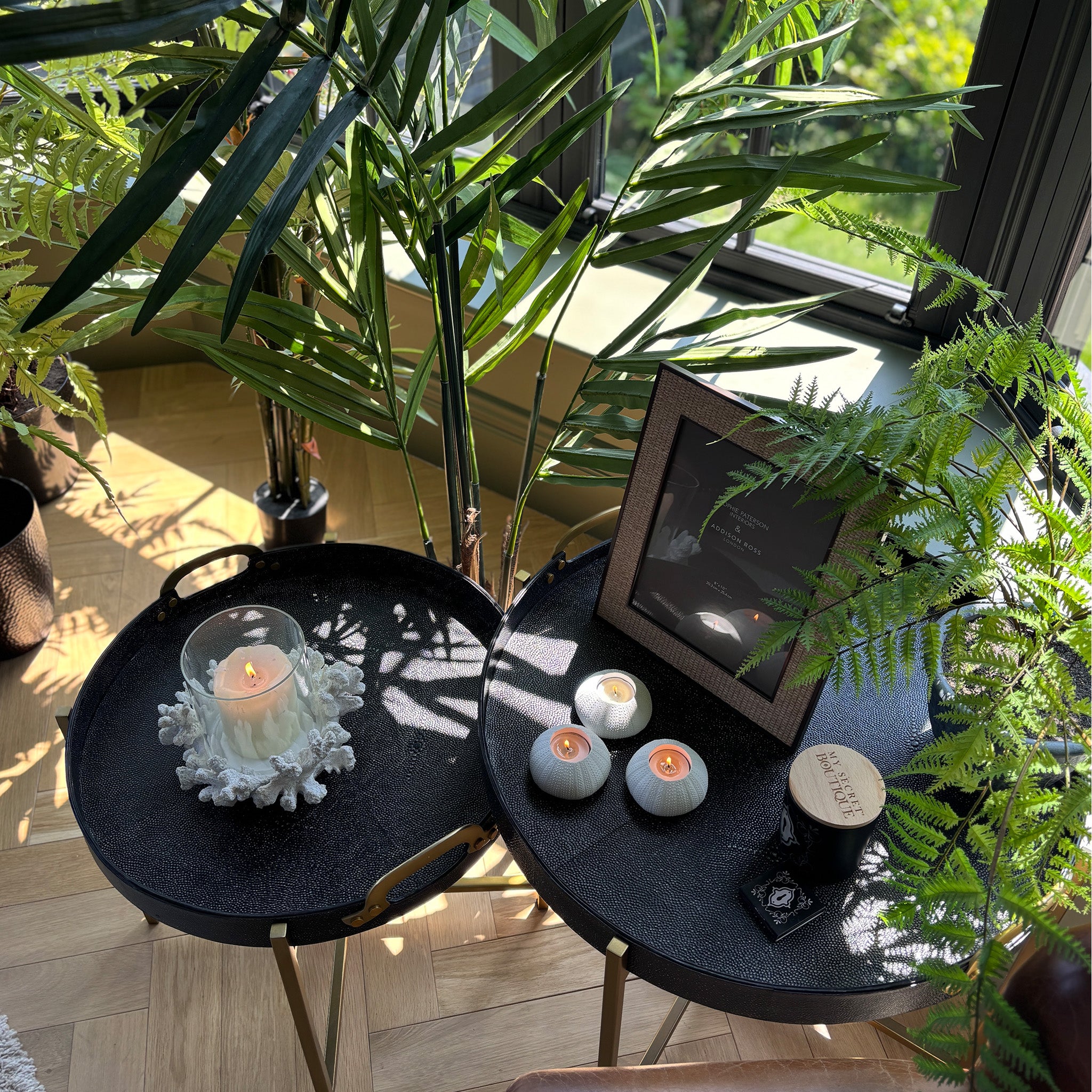 Shagreen Tray Table Duo