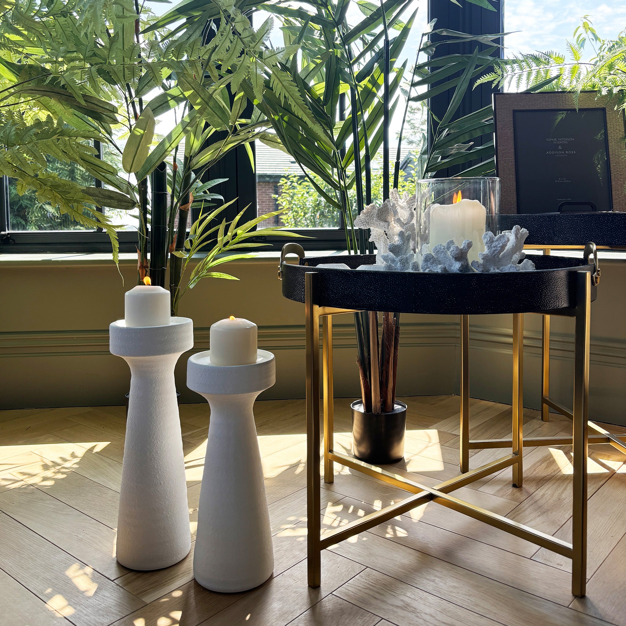 White Column Candle Holder - Medium