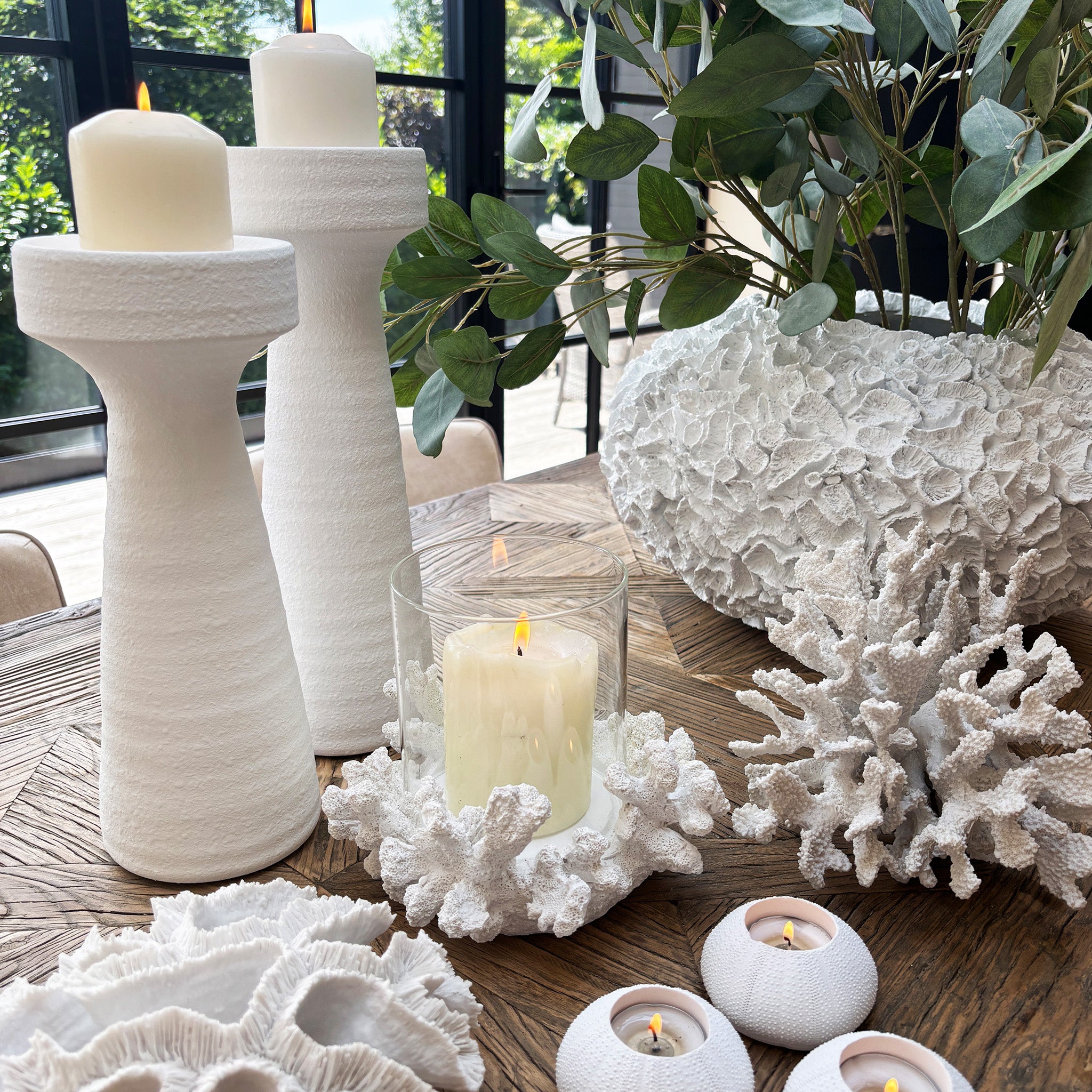 White Column Candle Holder - Large