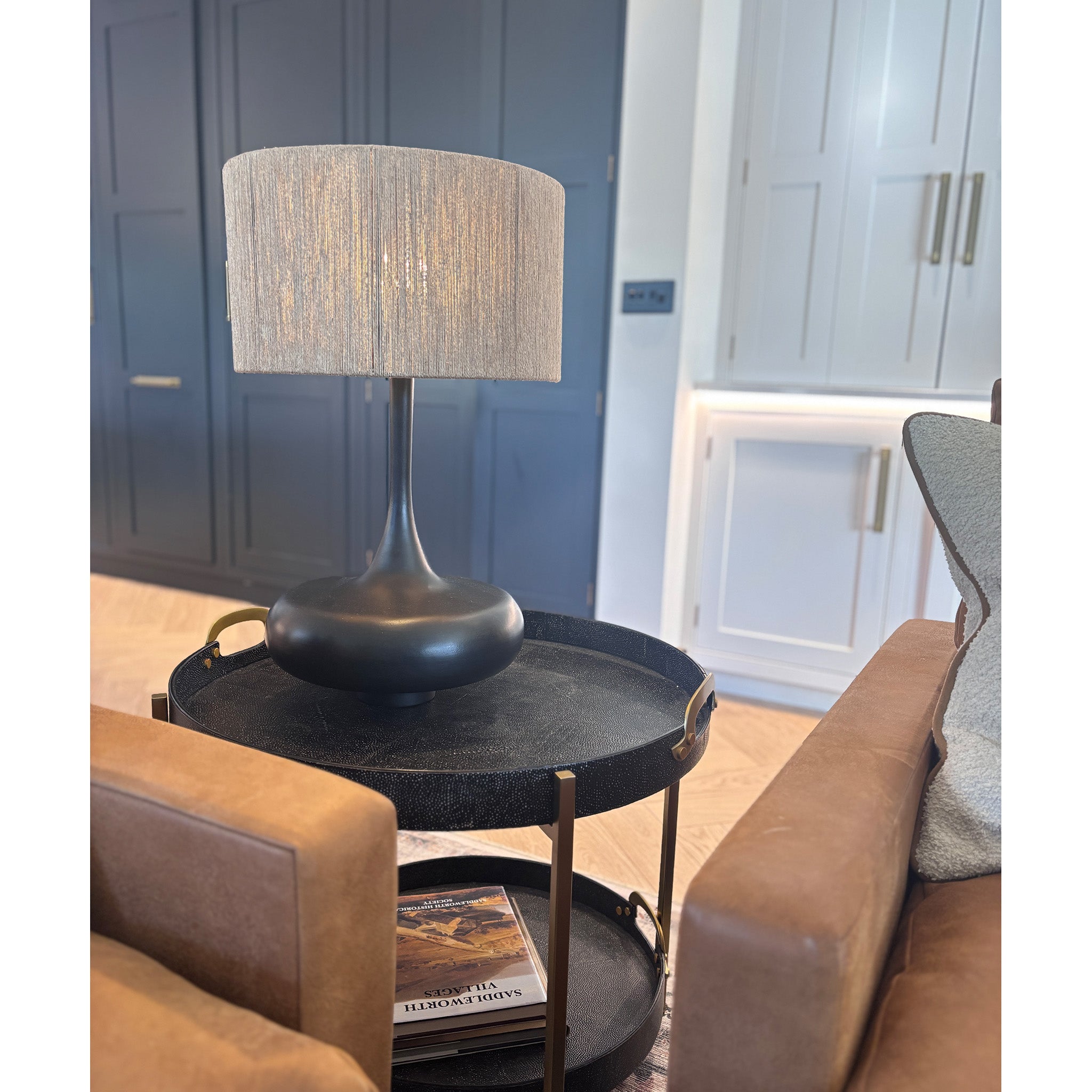 Bulbous Shape Lamp with Jute Shade