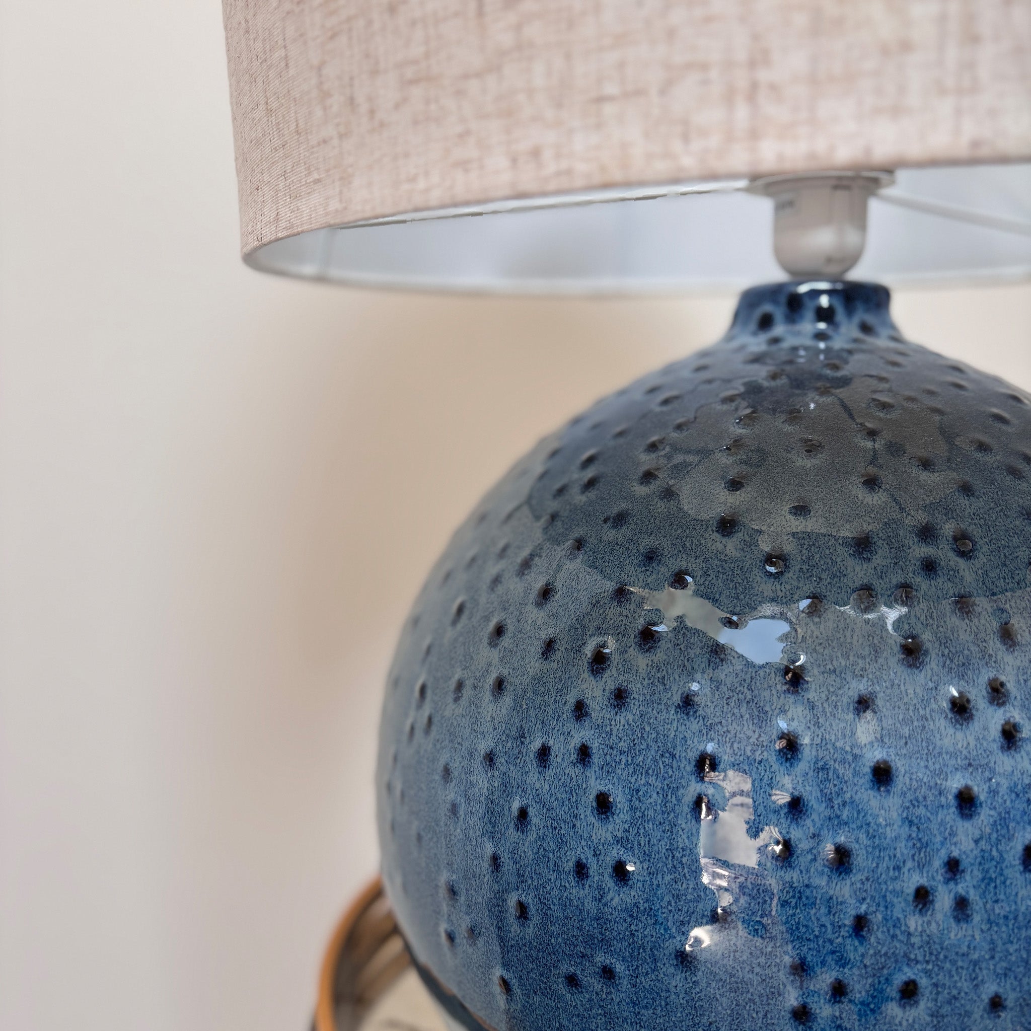 Blue Textured Ceramic Table Lamp