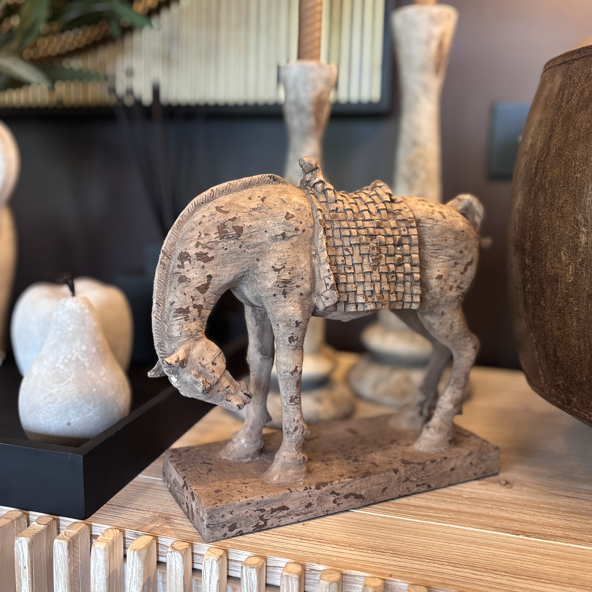 Rustic Bowing Horse Ornament