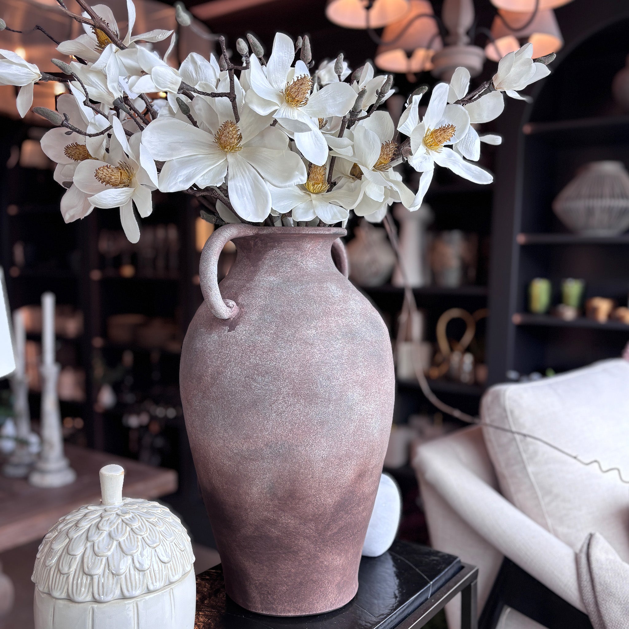 Mottled Terracotta Dual Handle Vase