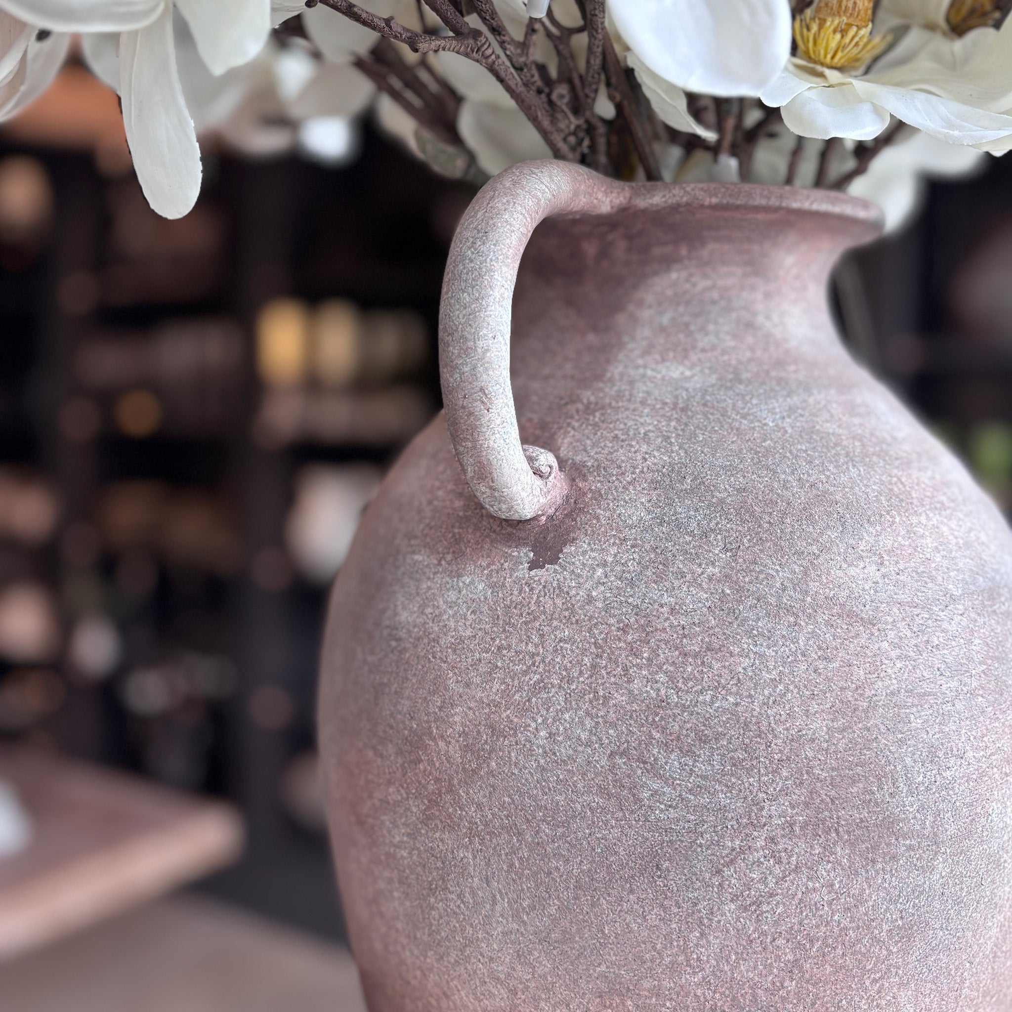 Mottled Terracotta Dual Handle Vase