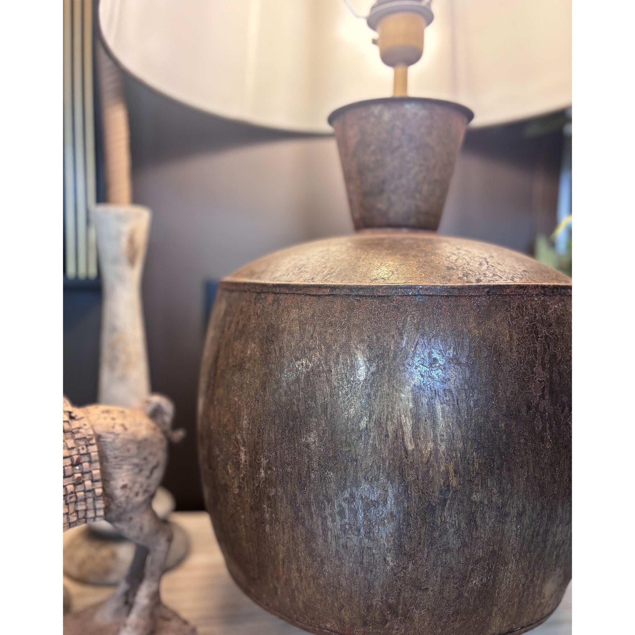 Bulbous Metal Table Lamp