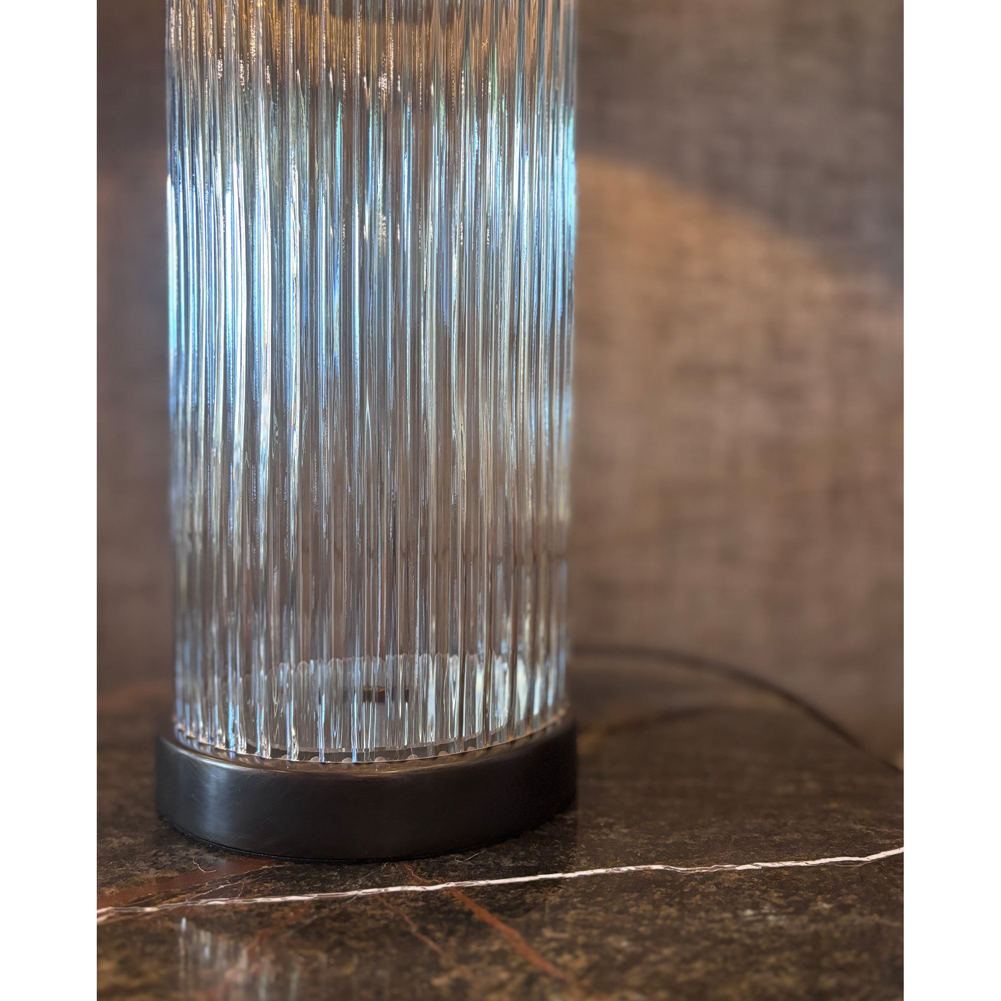 Ribbed Glass Table Lamp