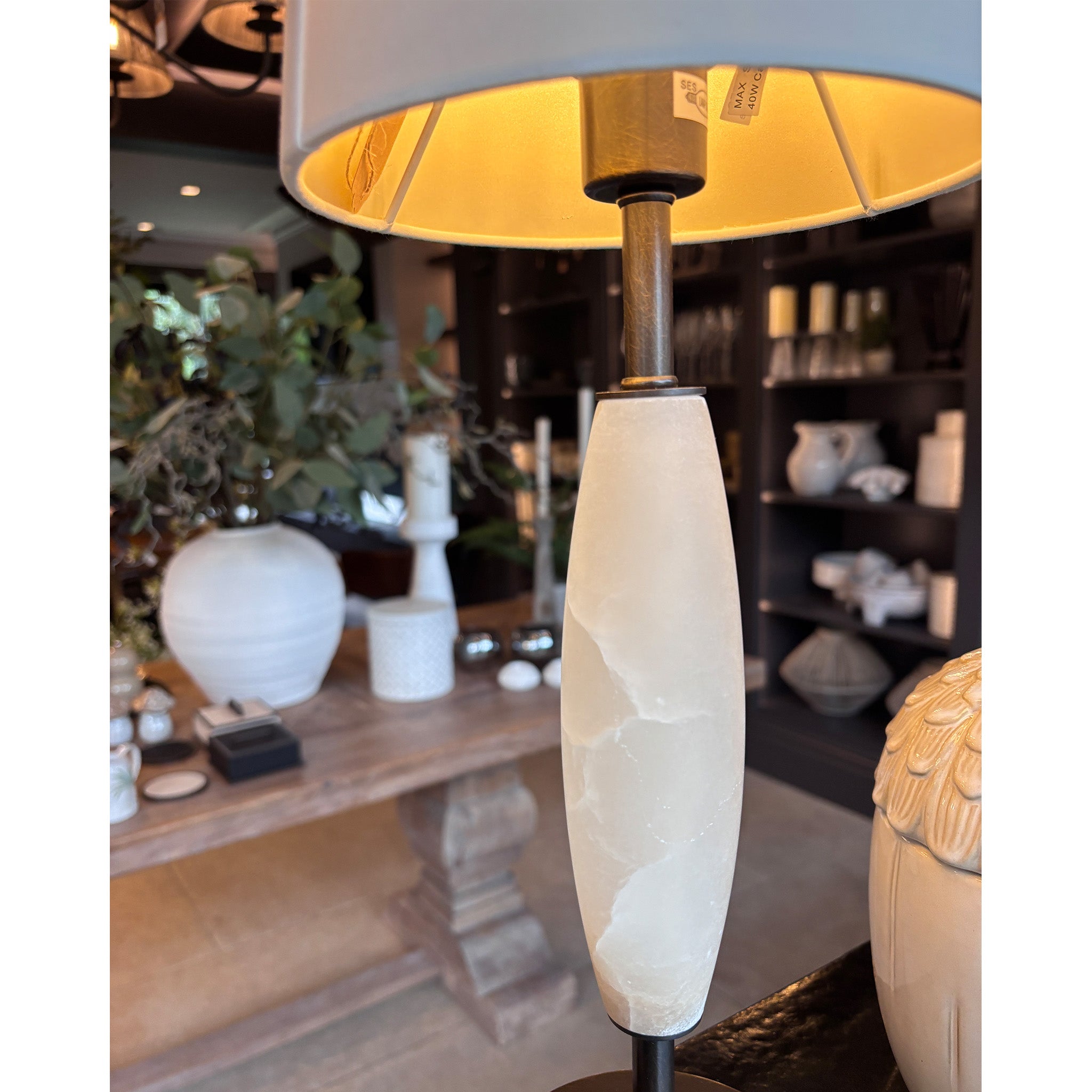 Marble Effect Table Lamp