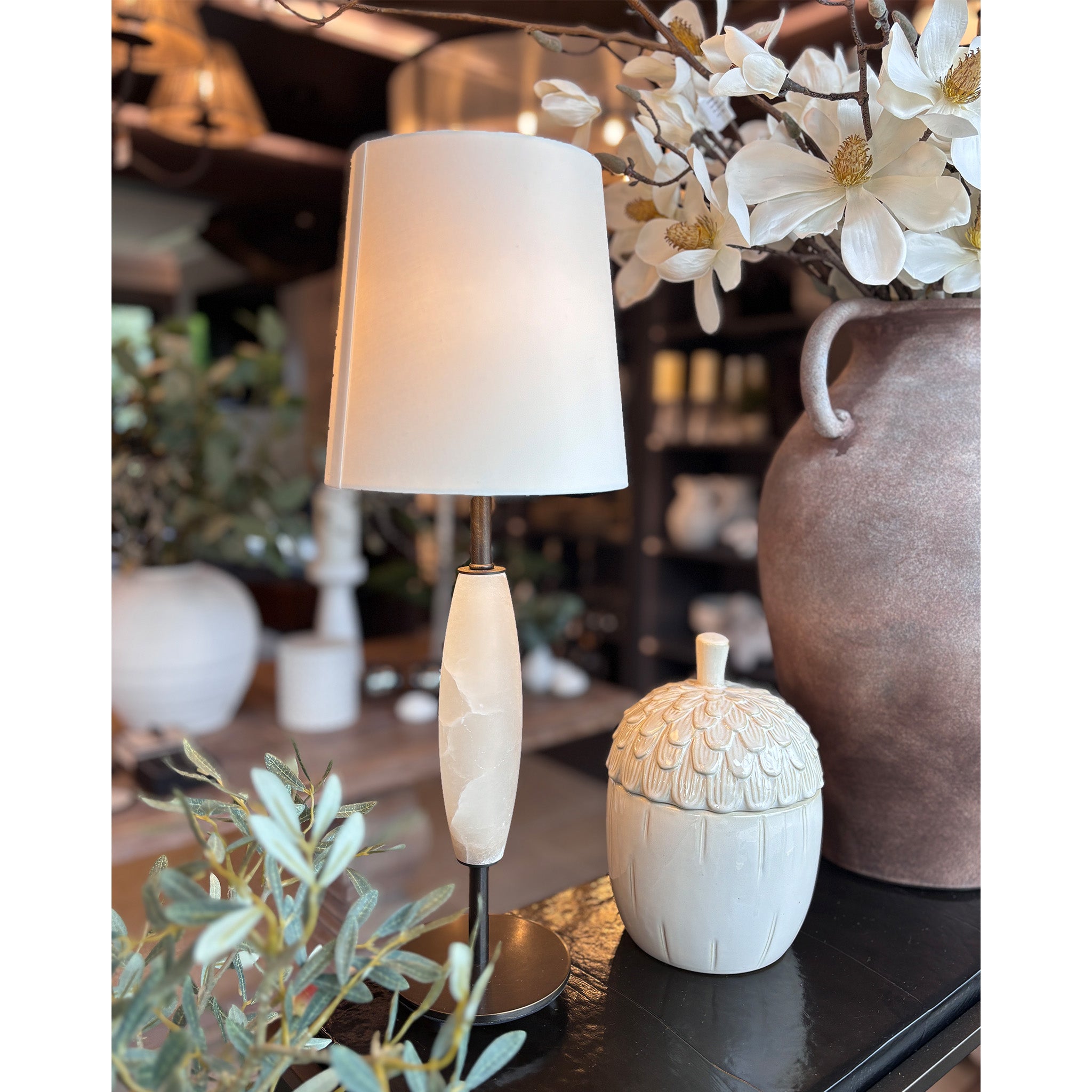 Marble Effect Table Lamp