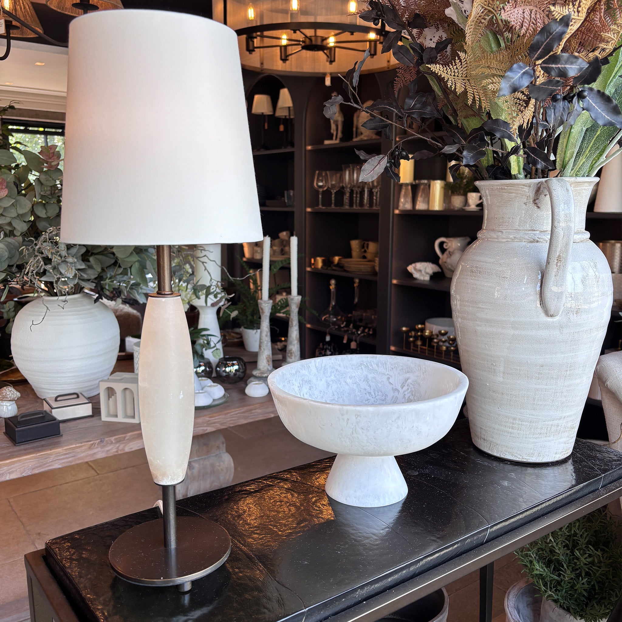 Large Antique-Style Dual Handle Ceramic Vase