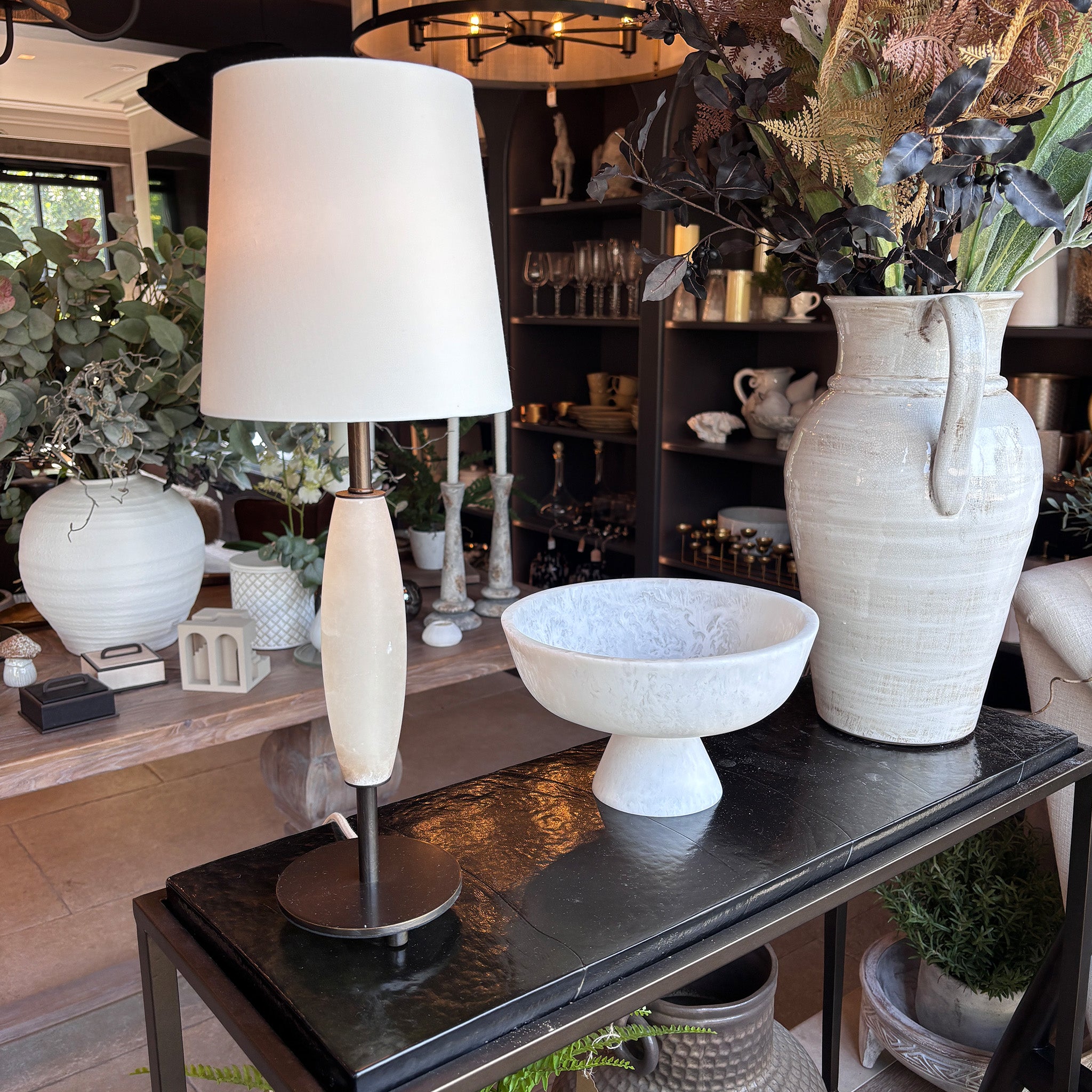 Marble Effect Table Lamp
