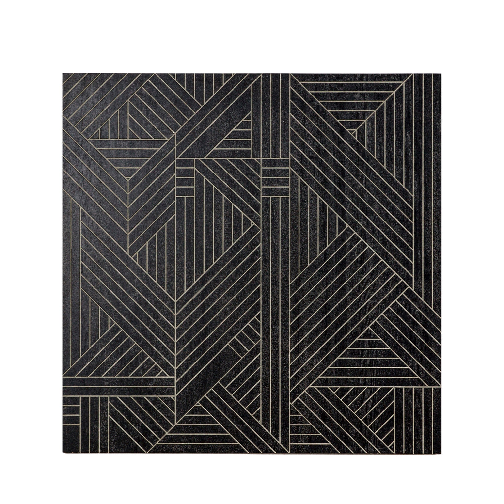 Abstract Lines Engraved Wooden Artwork