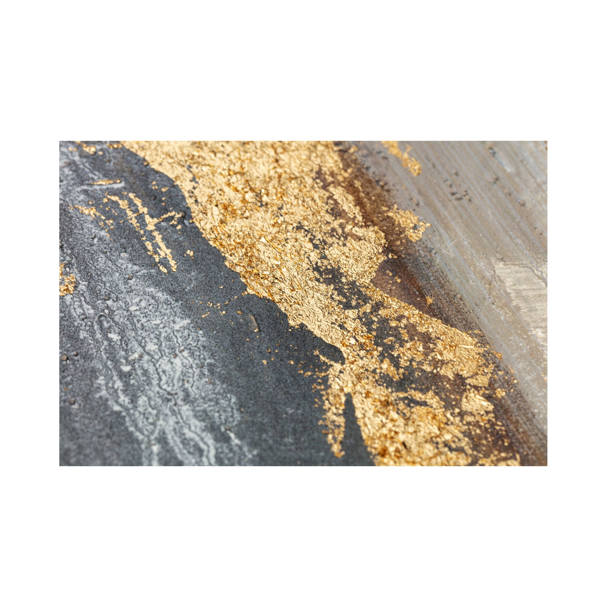 Abstract Oil on Canvas Artwork in Browns and Gold Foil