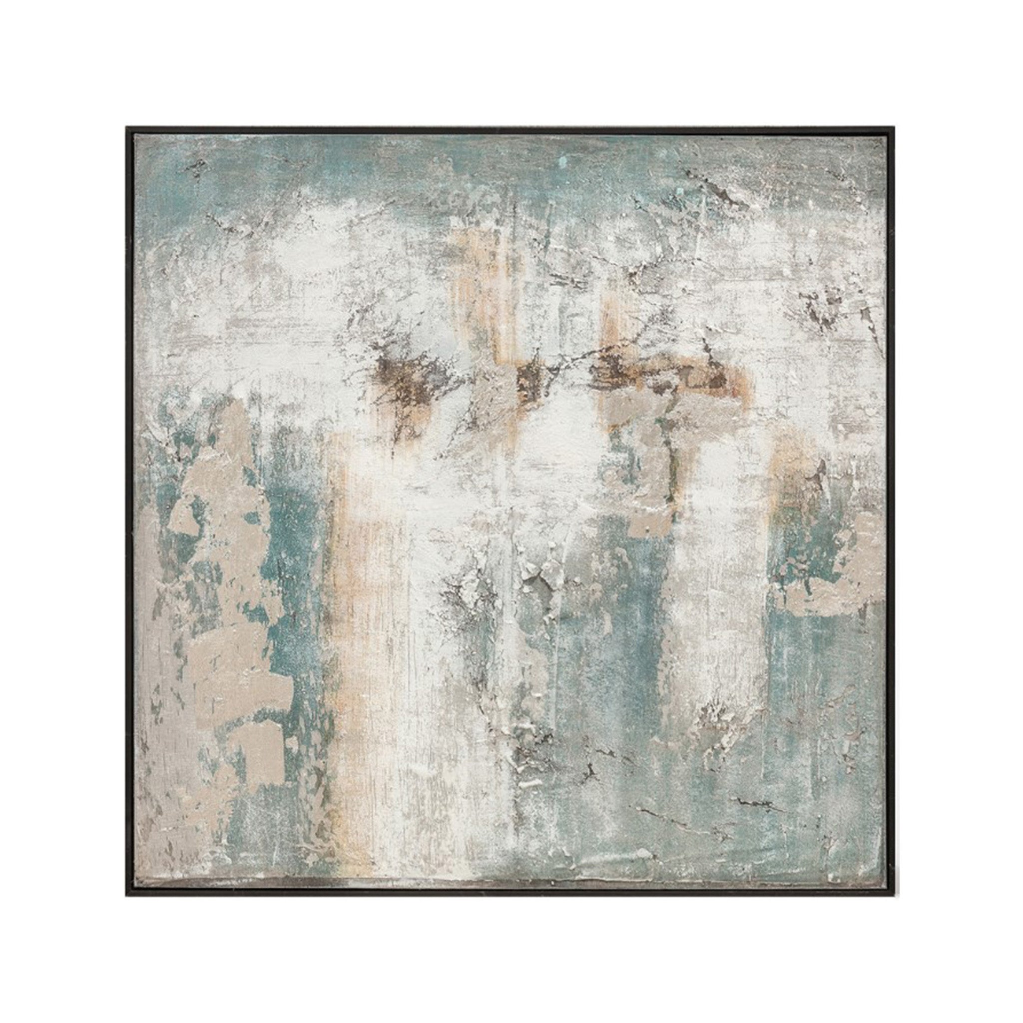 Abstract Oil on Canvas Artwork in Ocean Blues