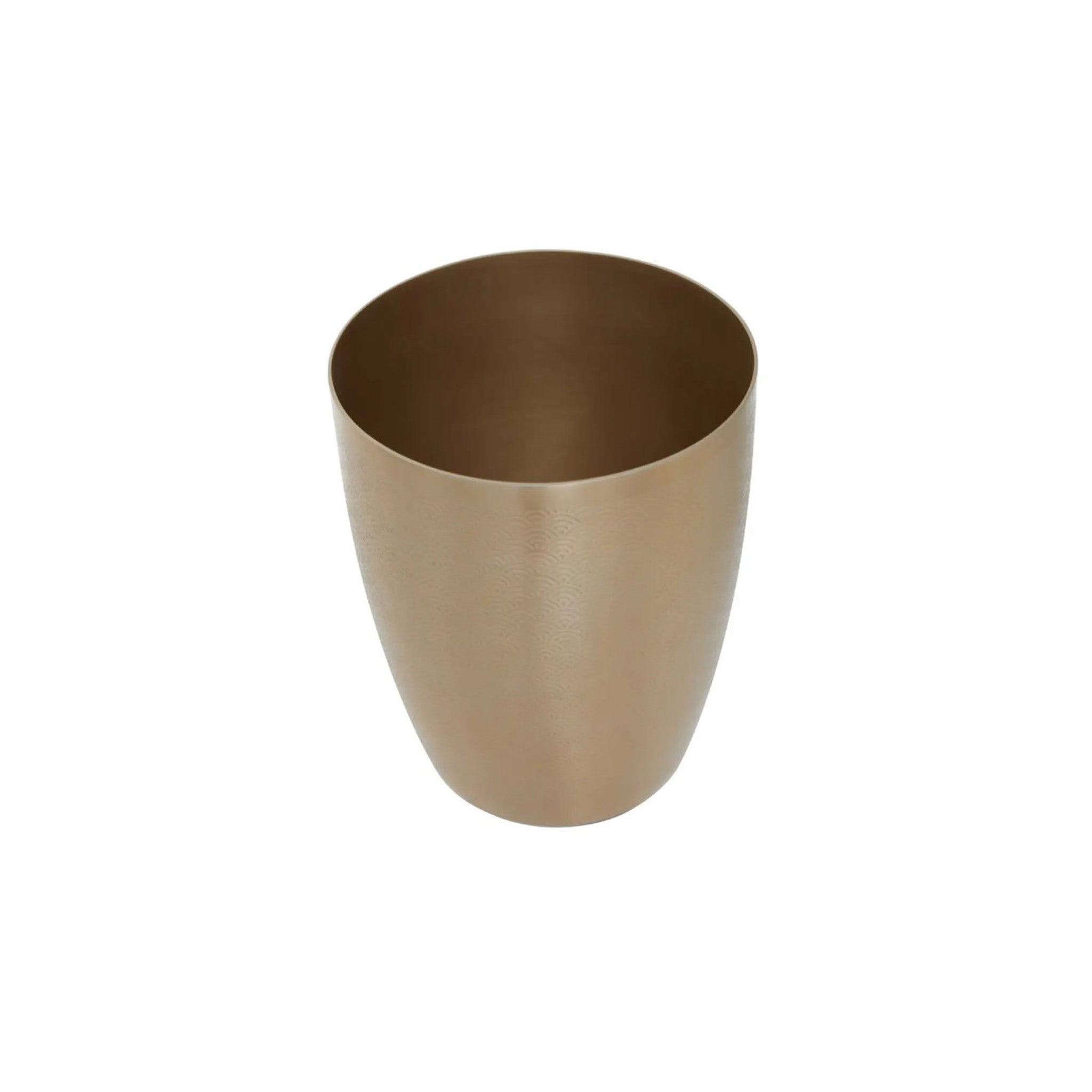 Scallop Pattern Gold Finish Waste Bin