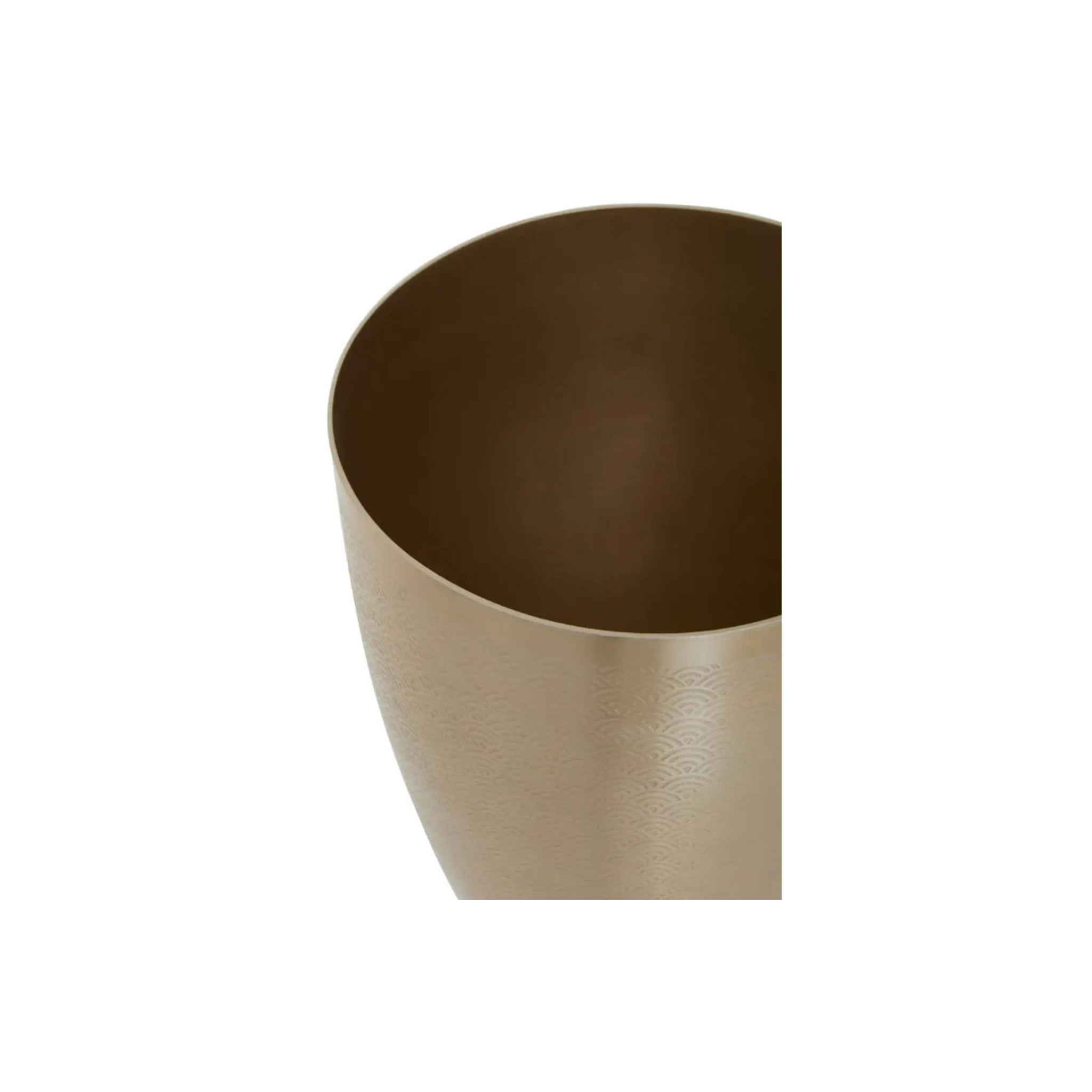Scallop Pattern Gold Finish Waste Bin