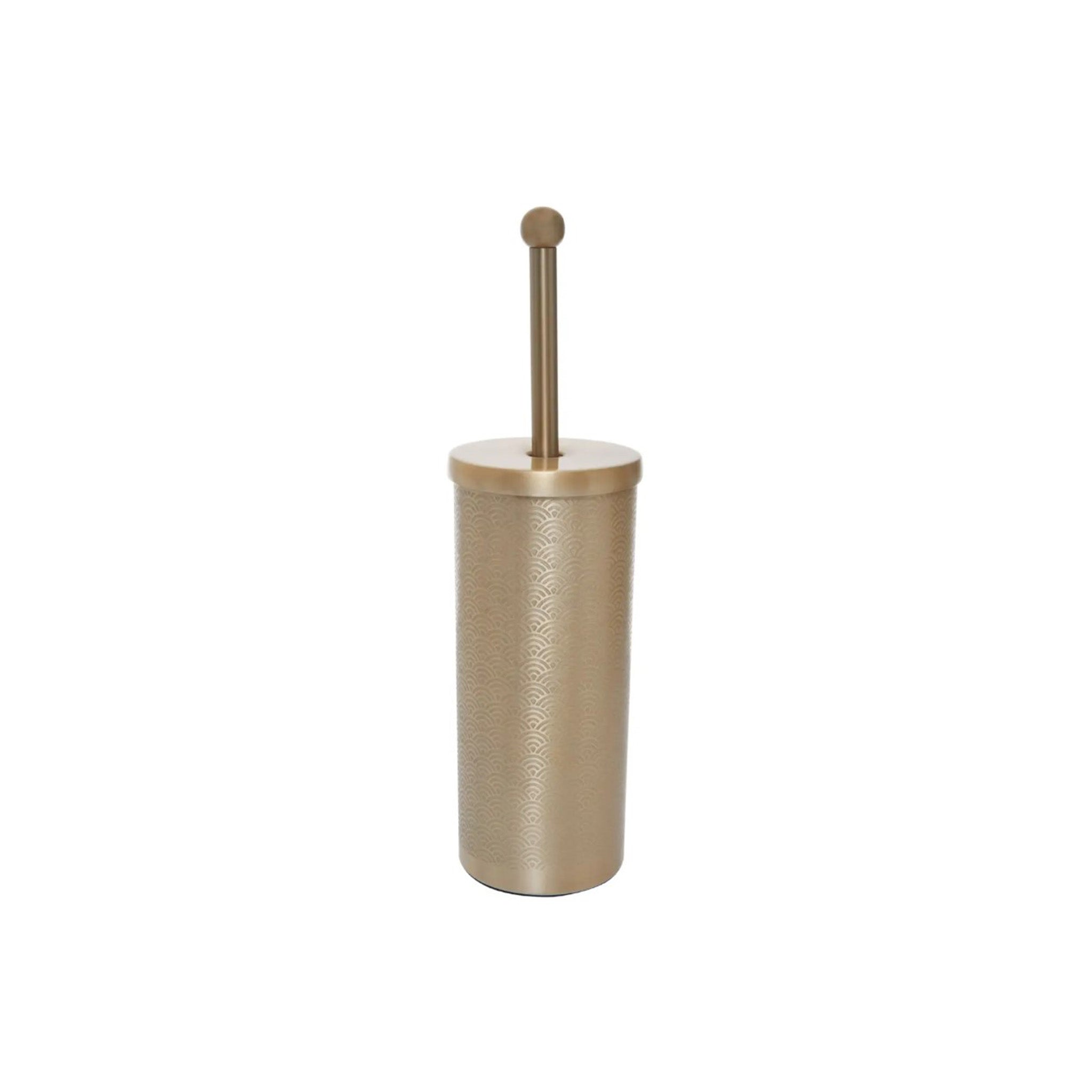 Scallop Etched Gold Finish Toilet Brush