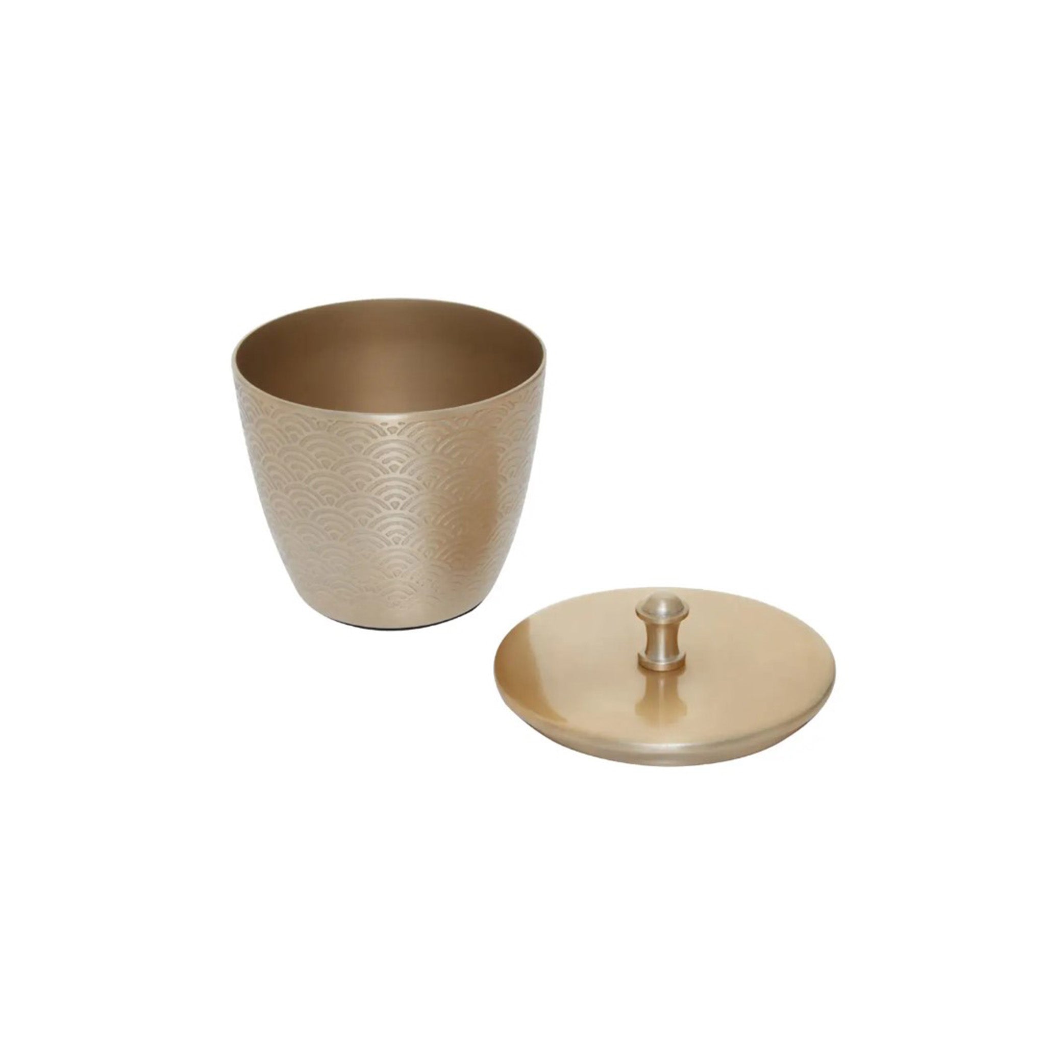 Scallop Etched Gold Finish Jar