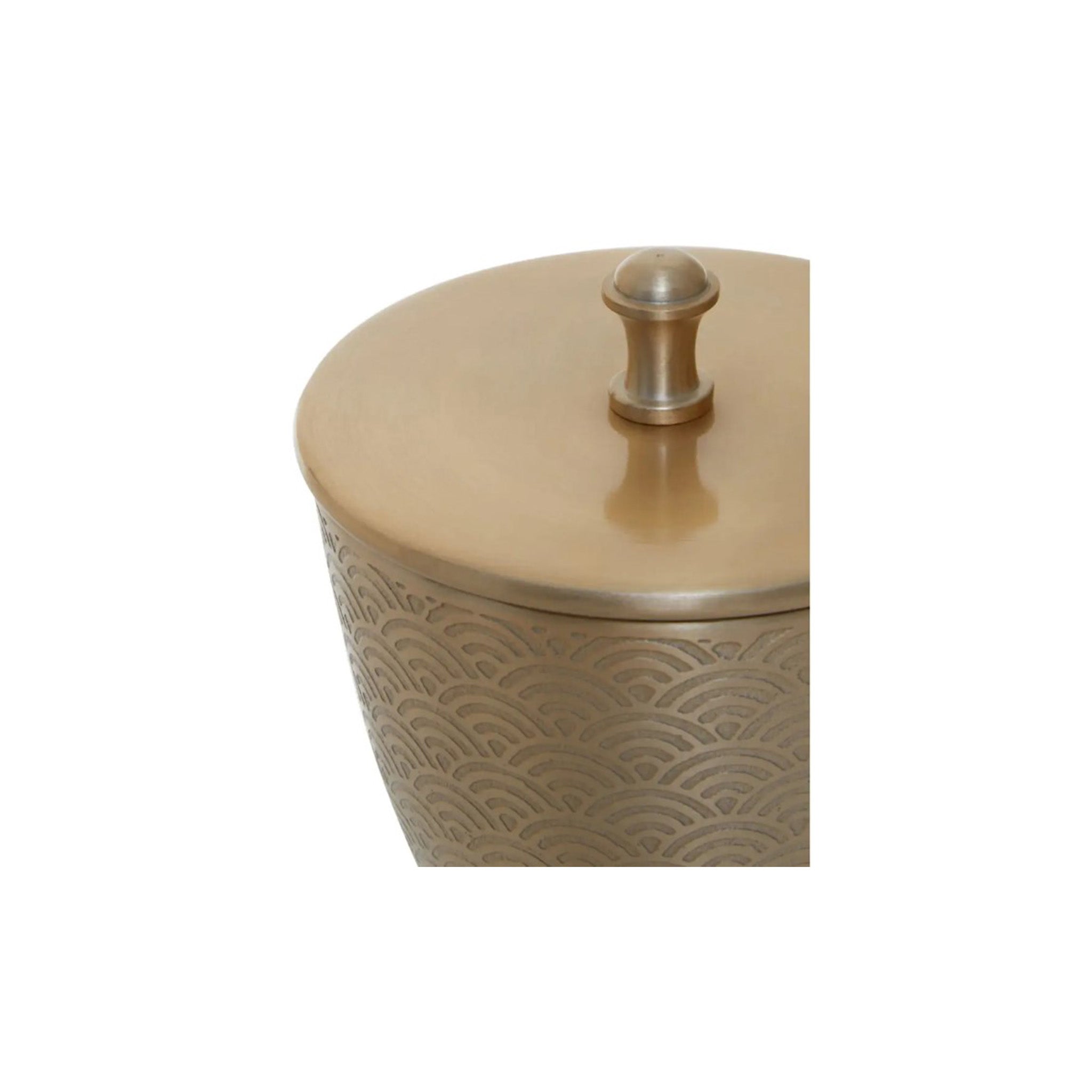 Scallop Etched Gold Finish Jar