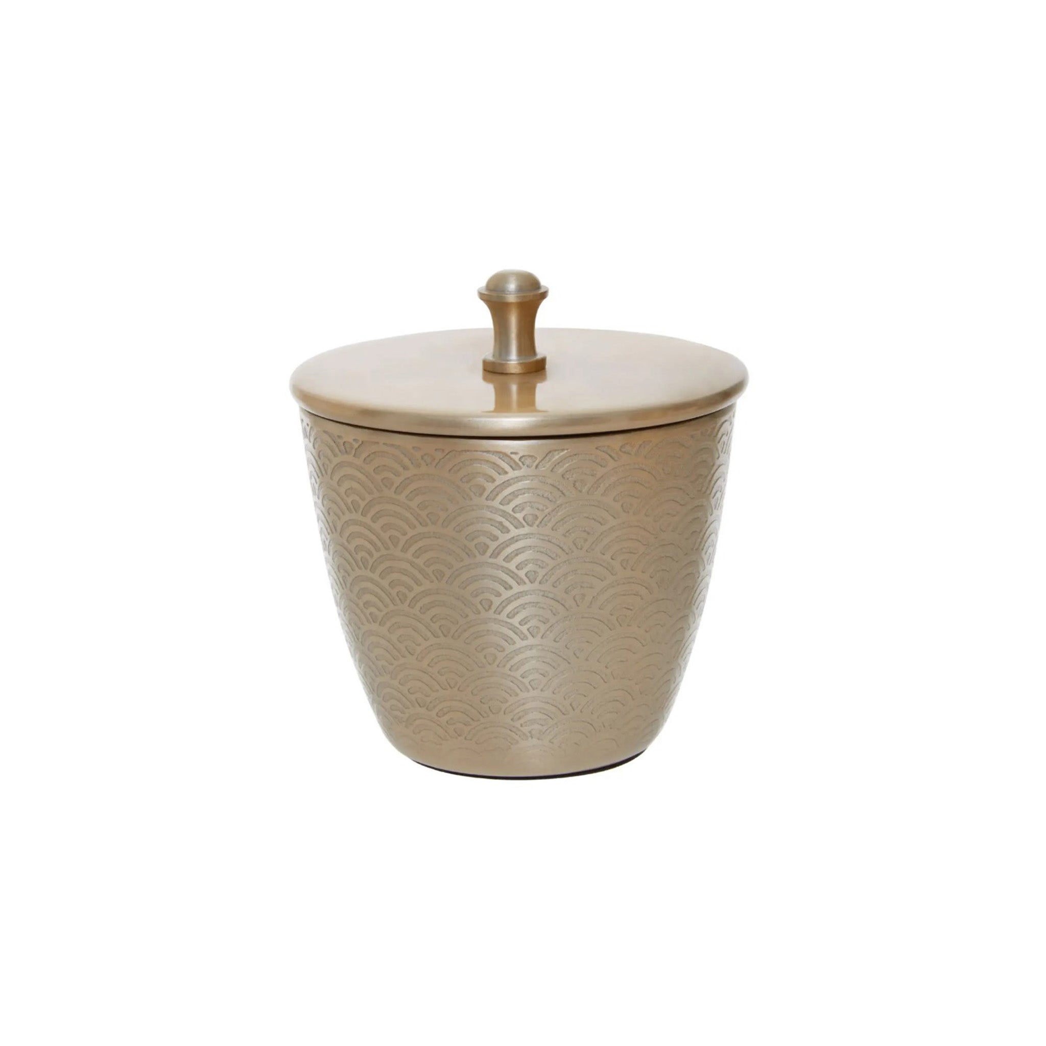 Scallop Etched Gold Finish Jar
