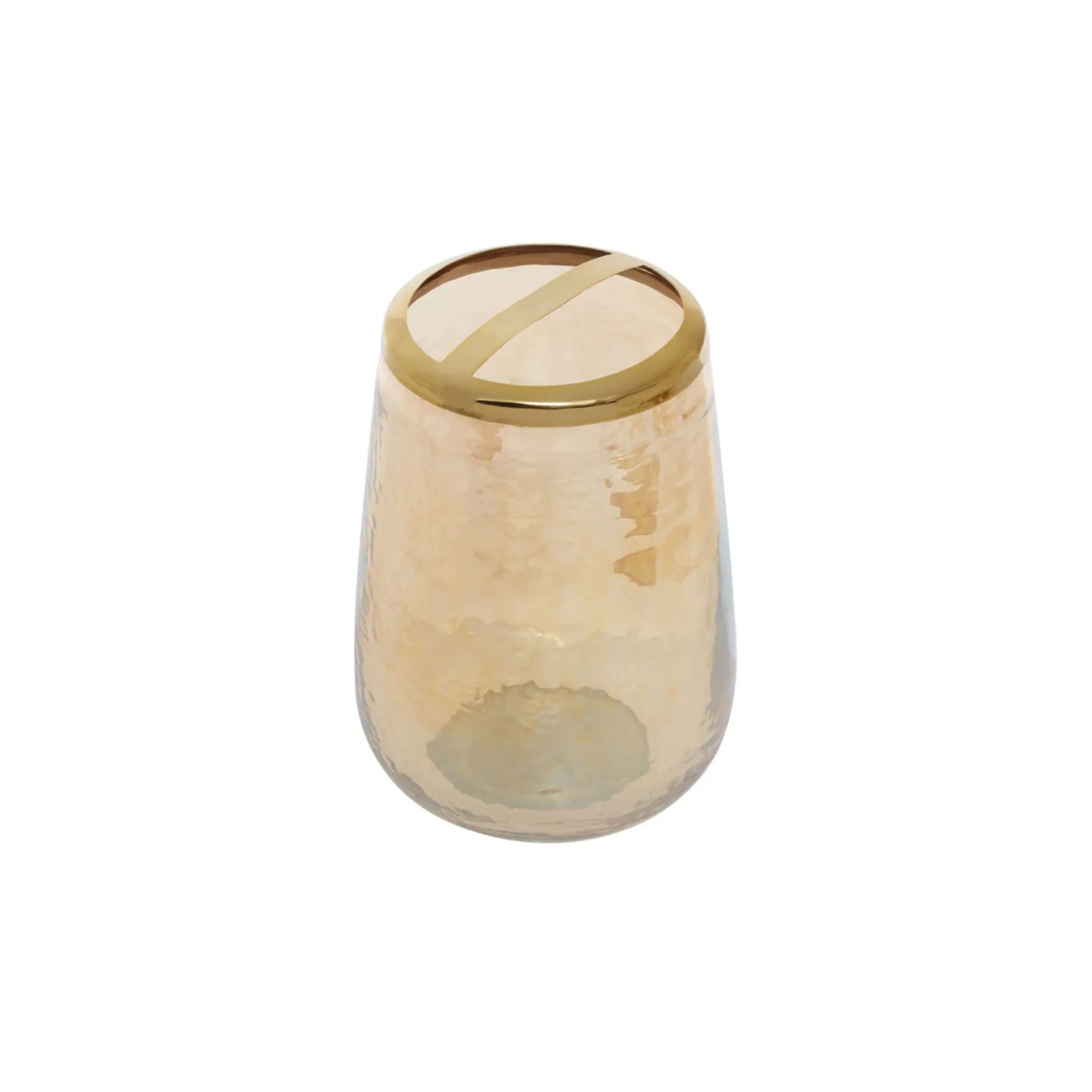 Glass and Gold Toothbrush Holder