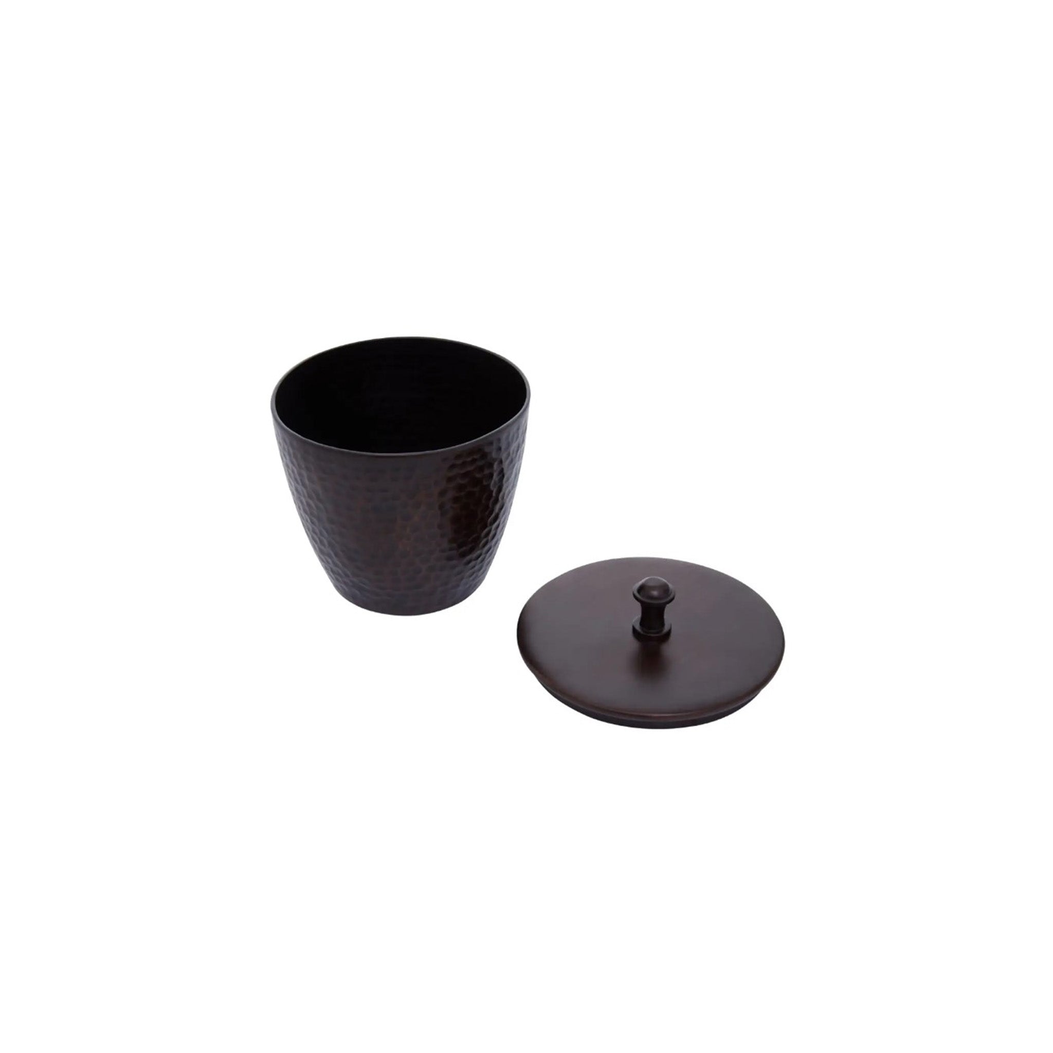 Hammered Pattern Dark Bronze Bathroom Jar