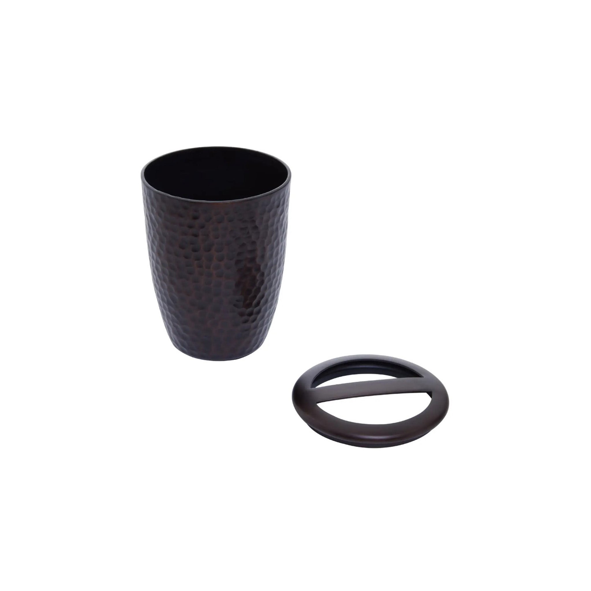 Hammered Pattern Dark Bronze Toothbrush Holder