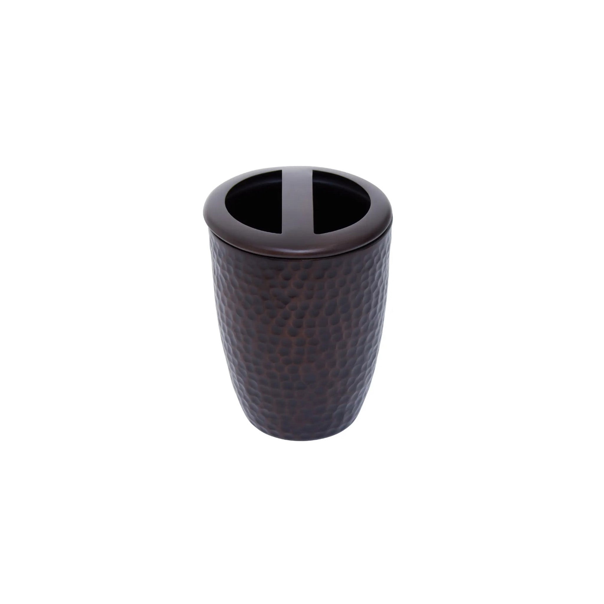 Hammered Pattern Dark Bronze Toothbrush Holder