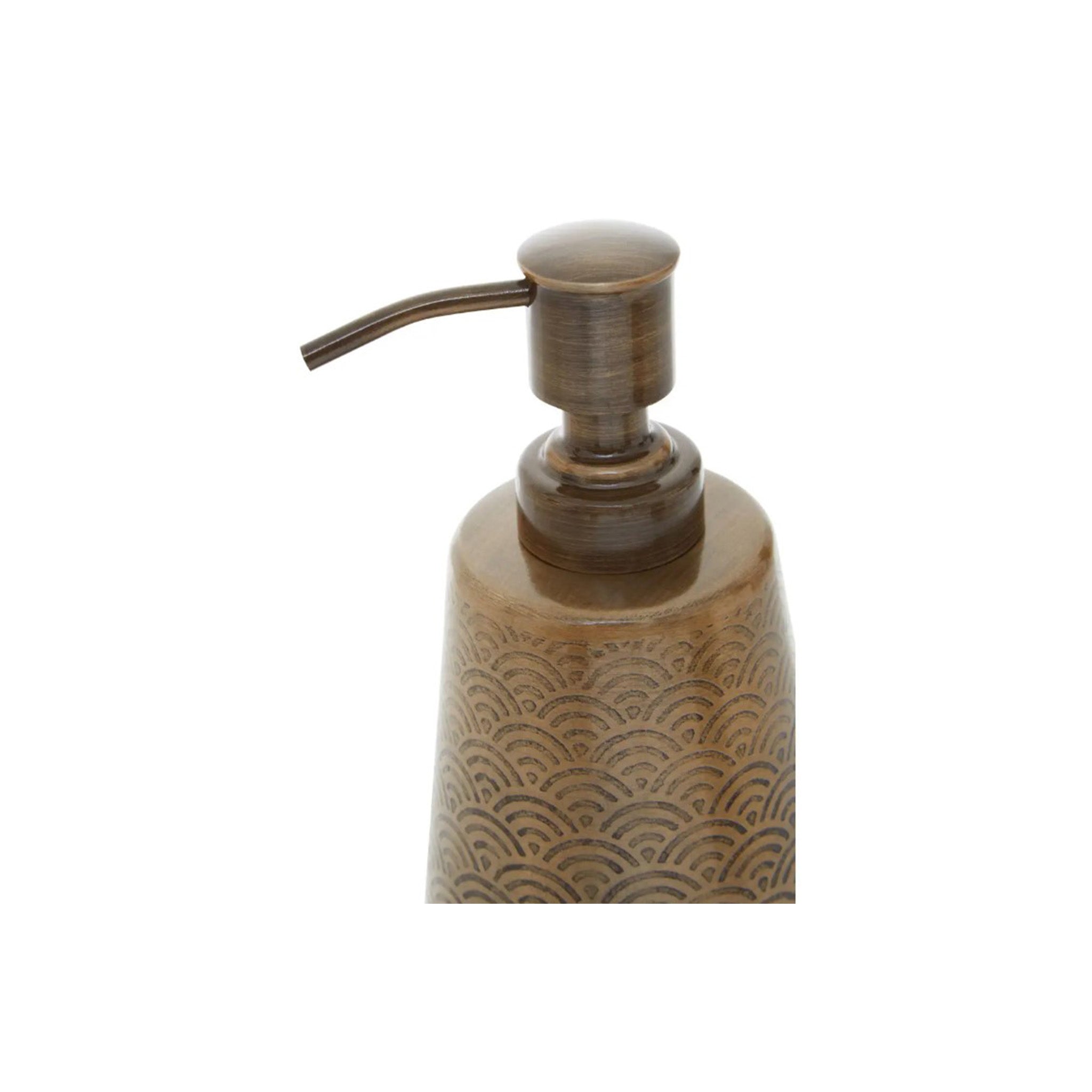 Dark Gold Scallop Etched Soap Dispenser
