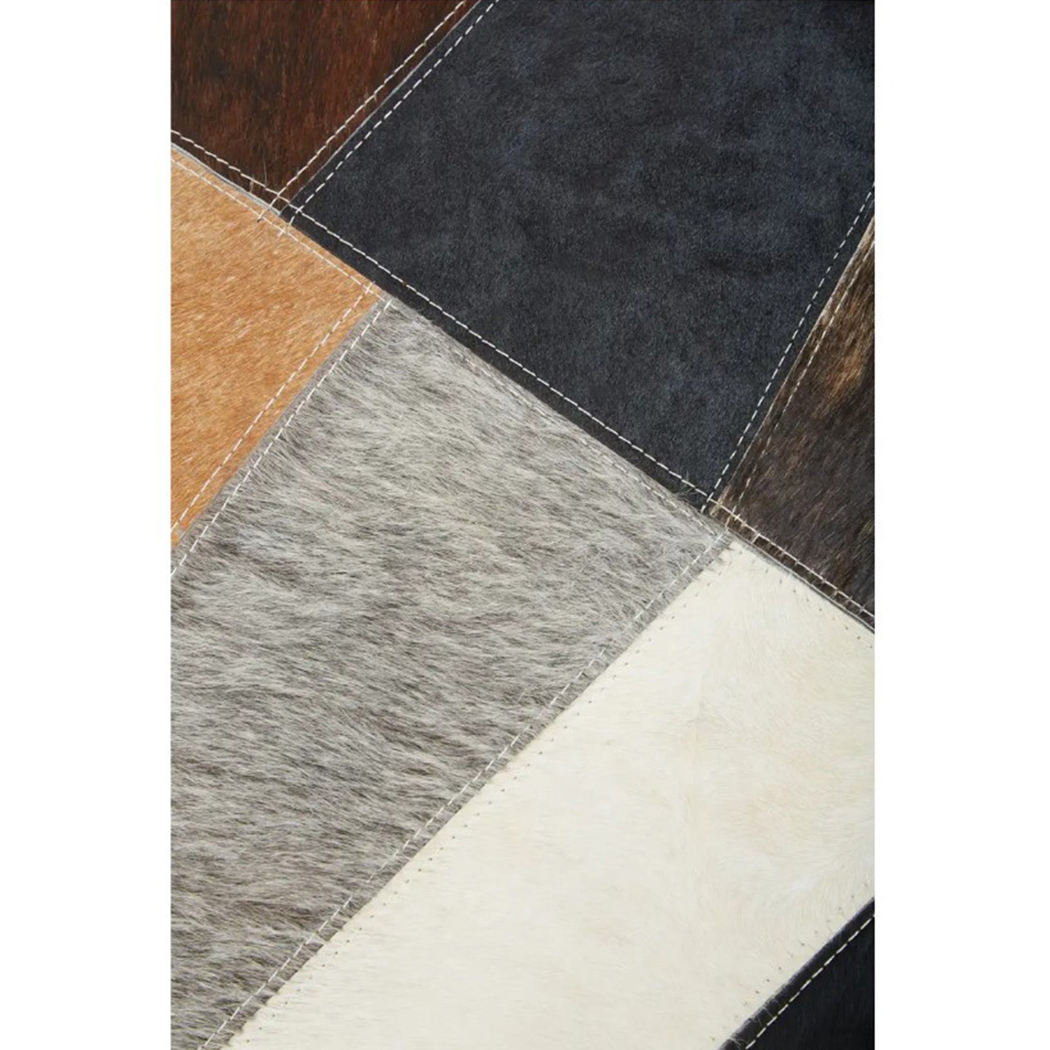 Tan Patchwork Hide Cushion