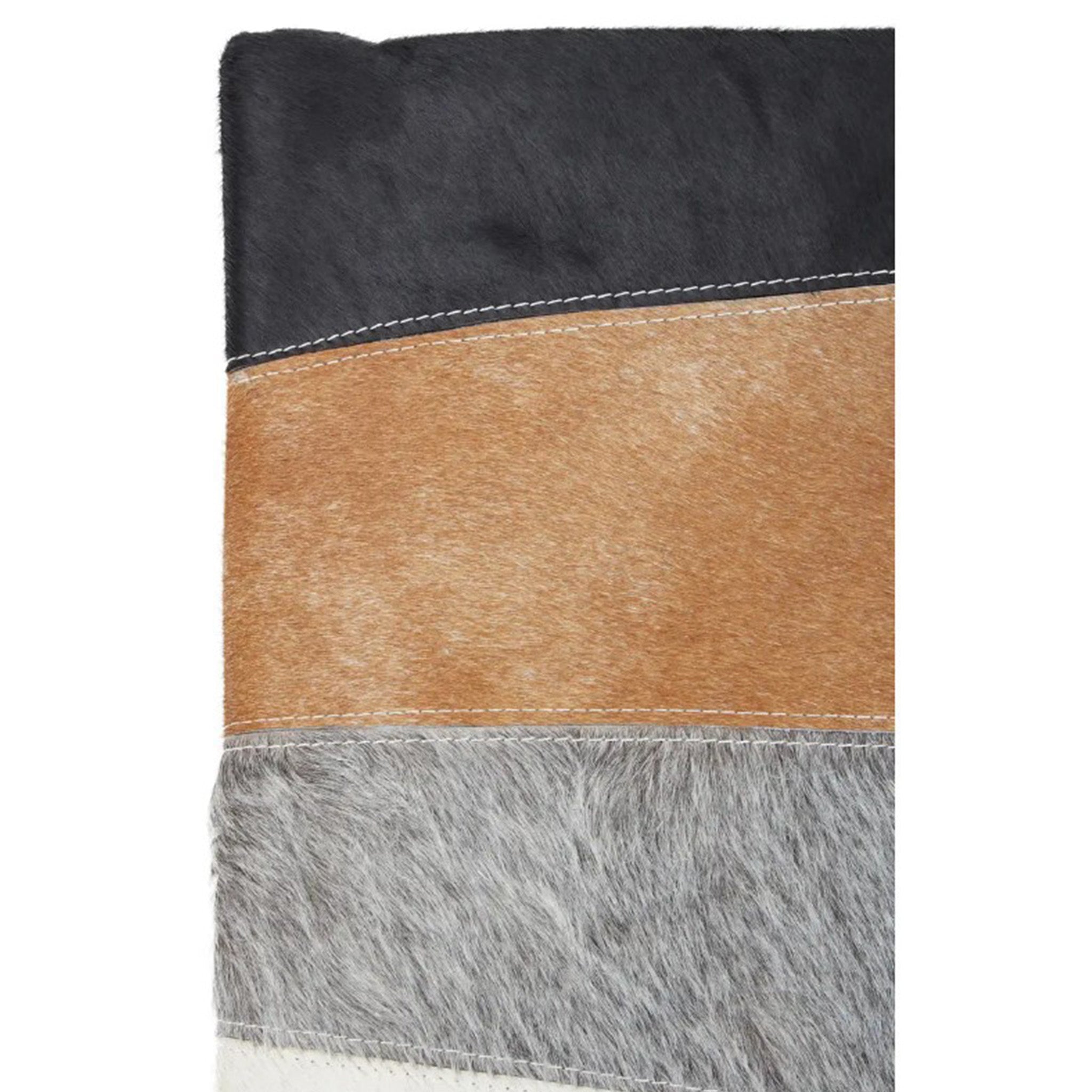 Tan Patchwork Hide Cushion