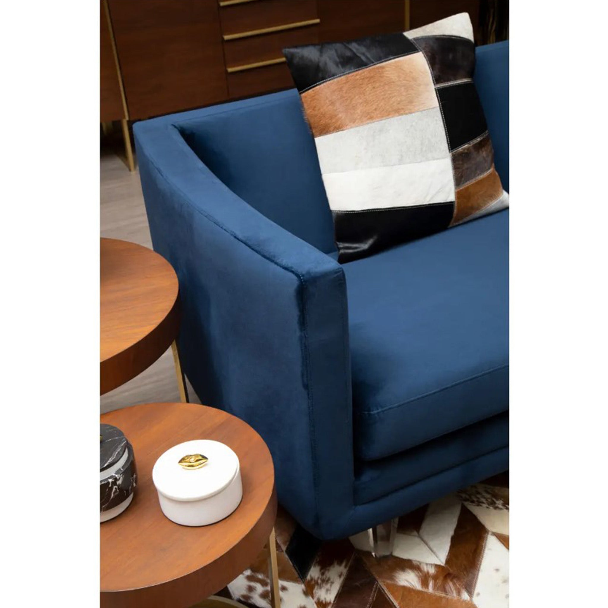 Tan Patchwork Hide Cushion