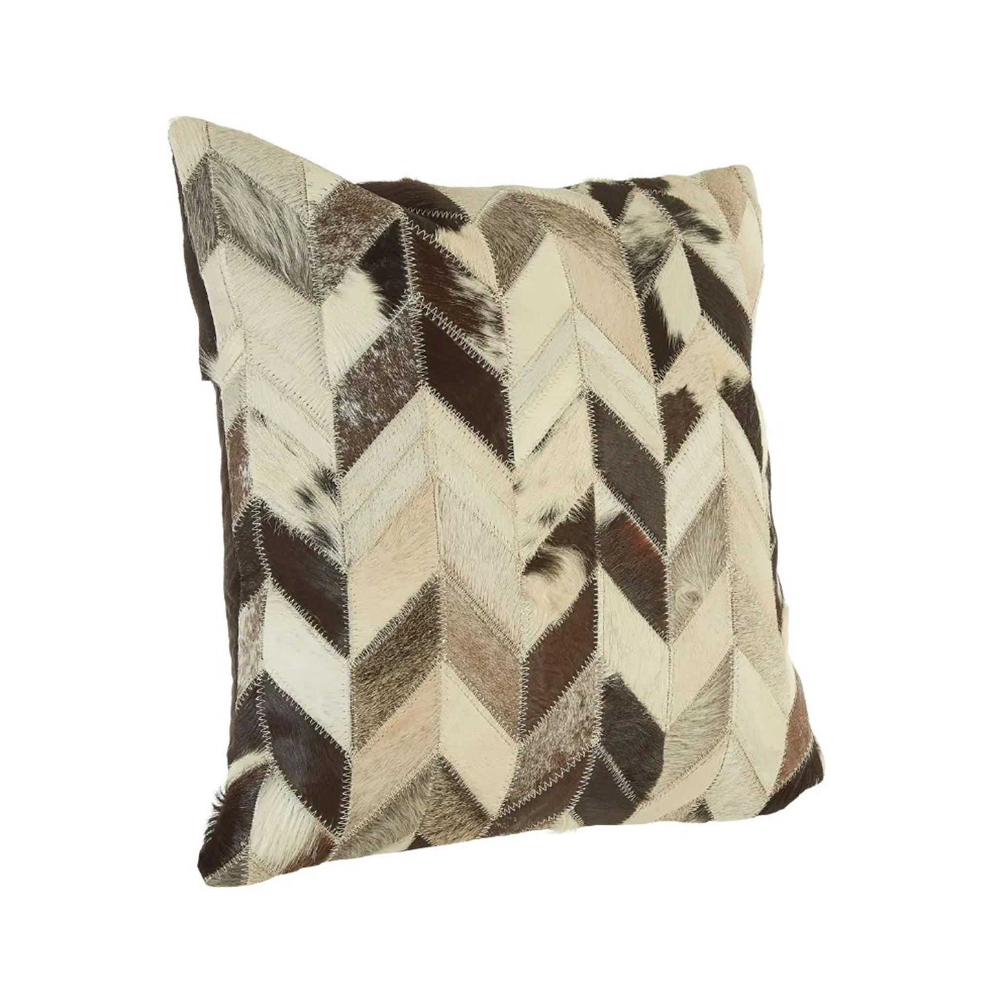 Monochrome Chevron Hide Cushion