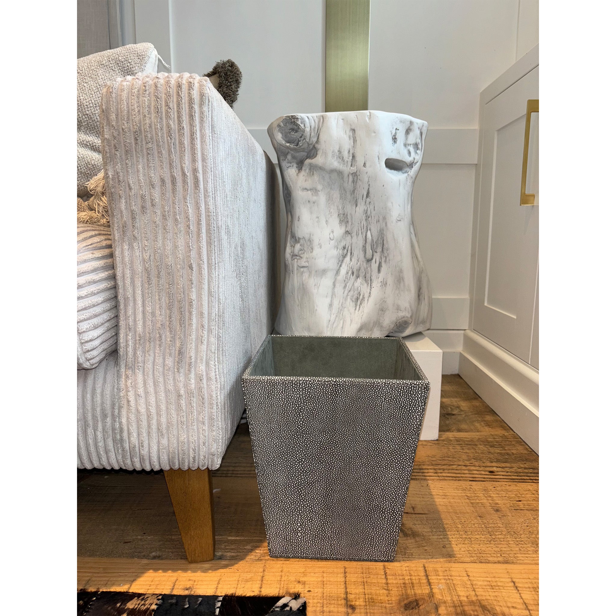 Waste Paper Bin Shagreen Effect Smoke