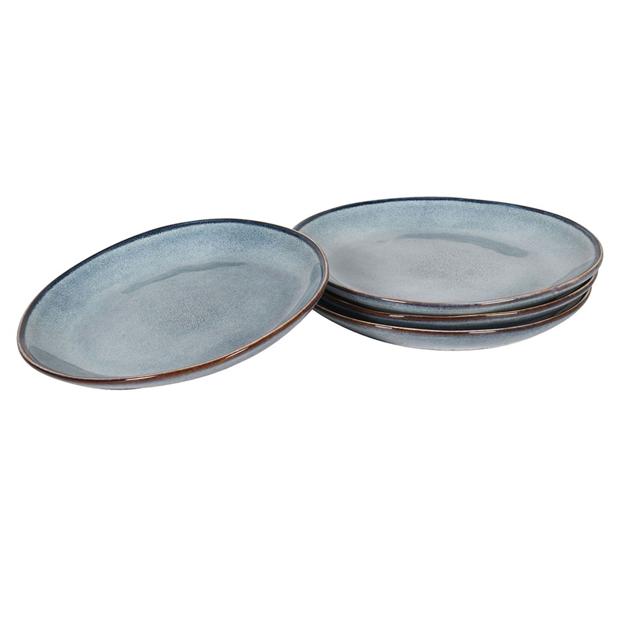 Stoneware Blue Side Plates - Set of 4
