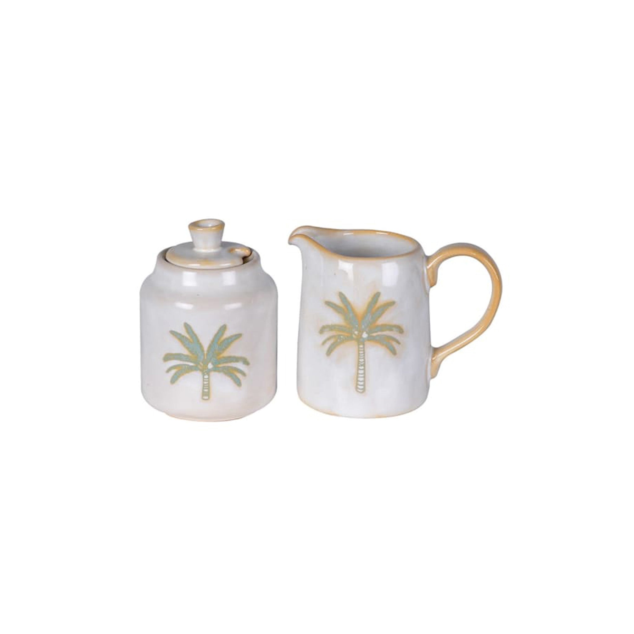 Palm Tree Ceramic Milk & Sugar Set