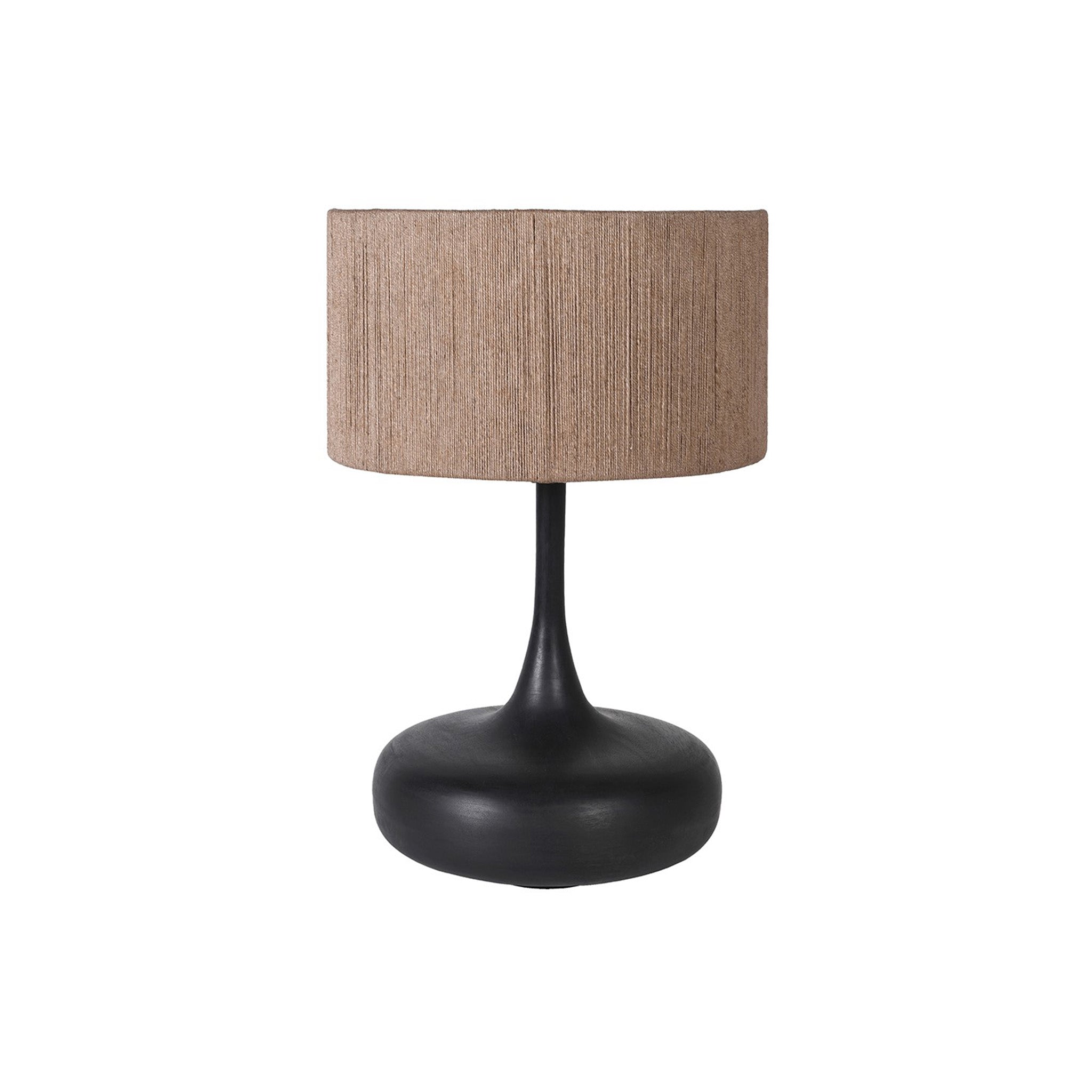 Bulbous Shape Lamp with Jute Shade