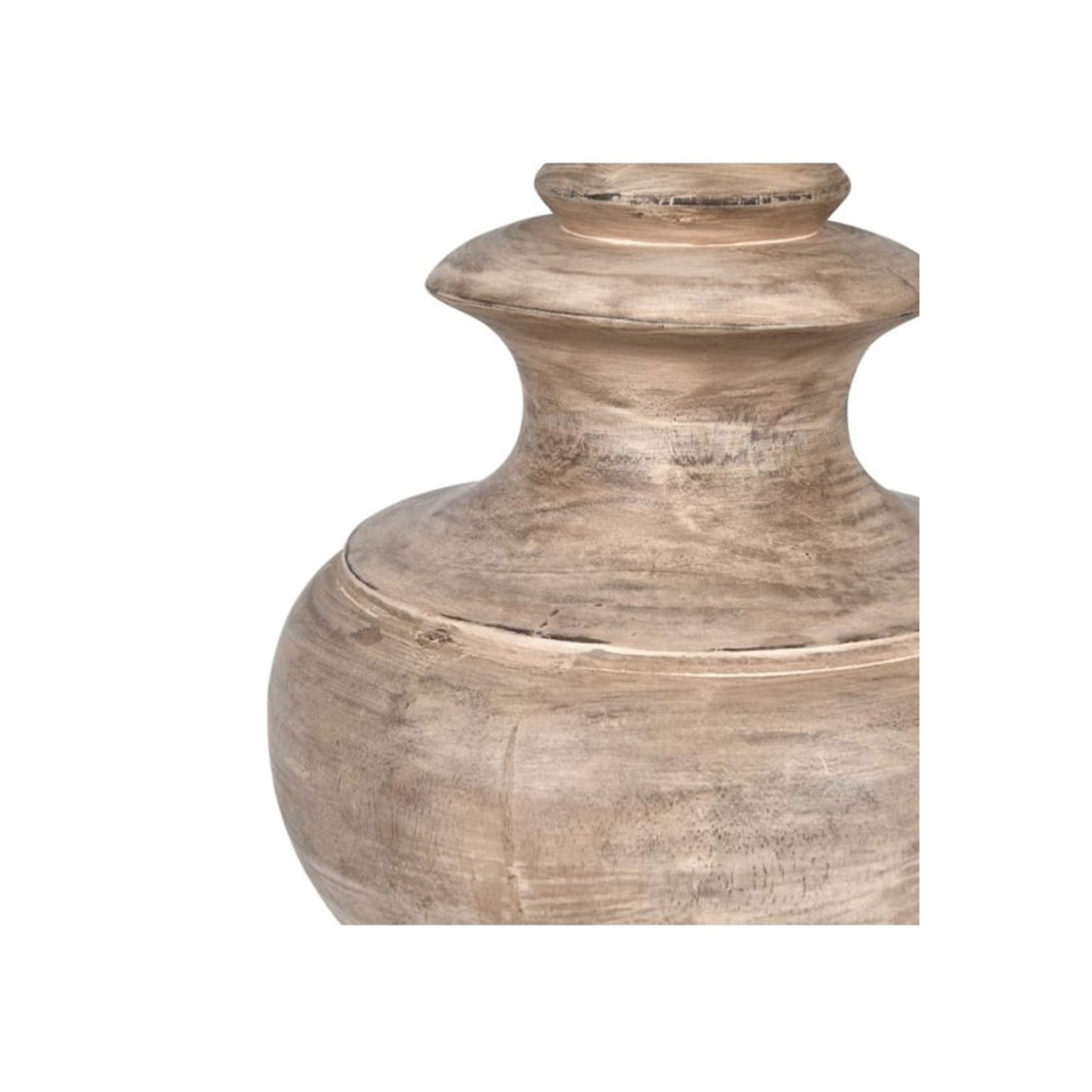 Turned Wood Table Lamp With Linen Shade
