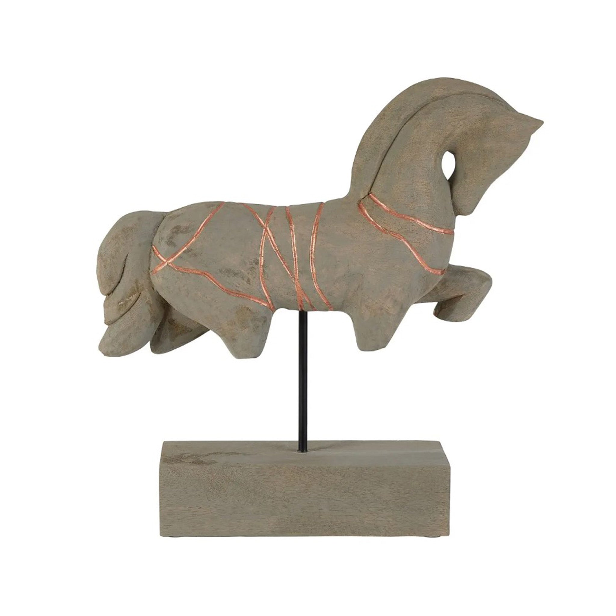 Stone Look Horse on Stand